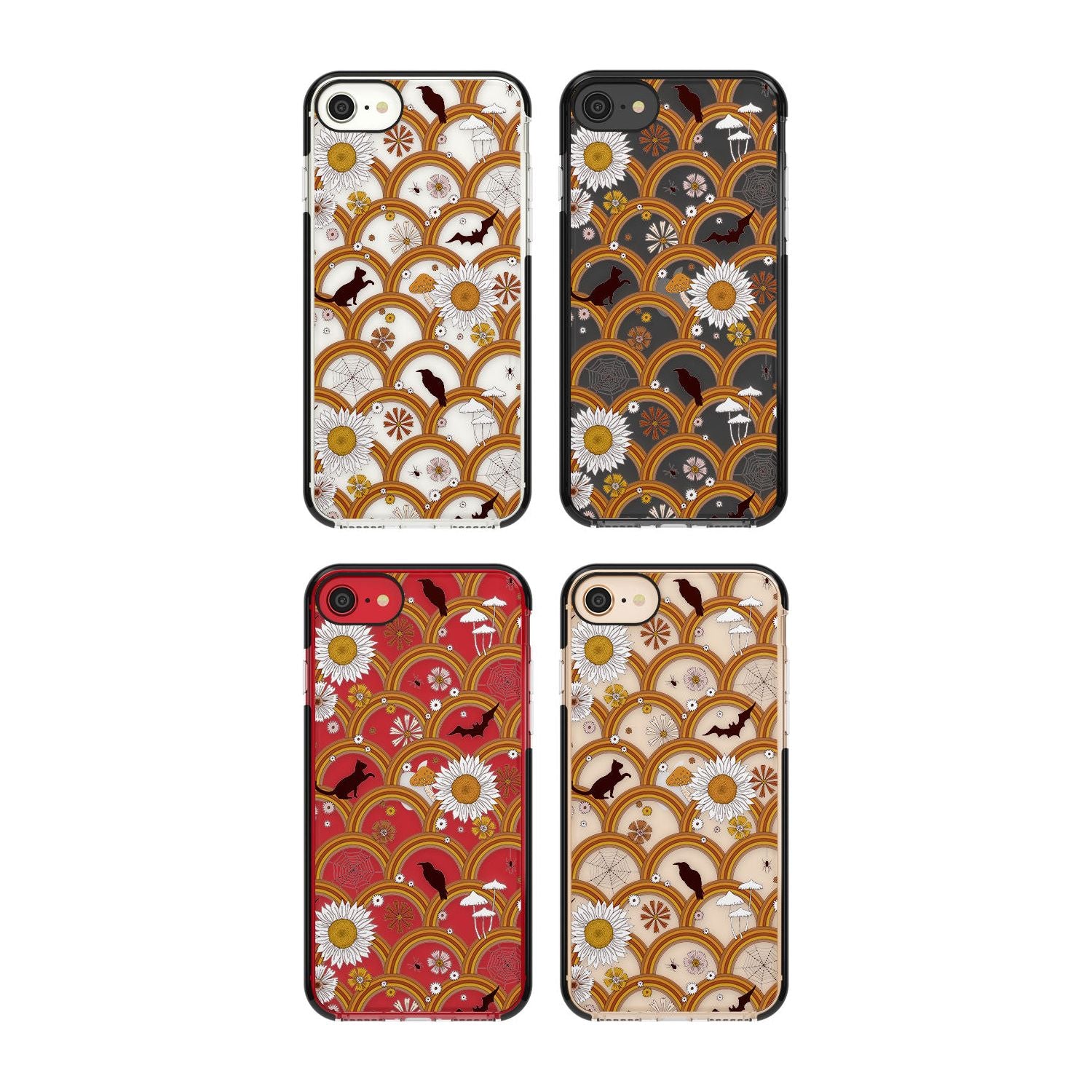 Halloween Skulls and Flowers Phone Case for iPhone SE