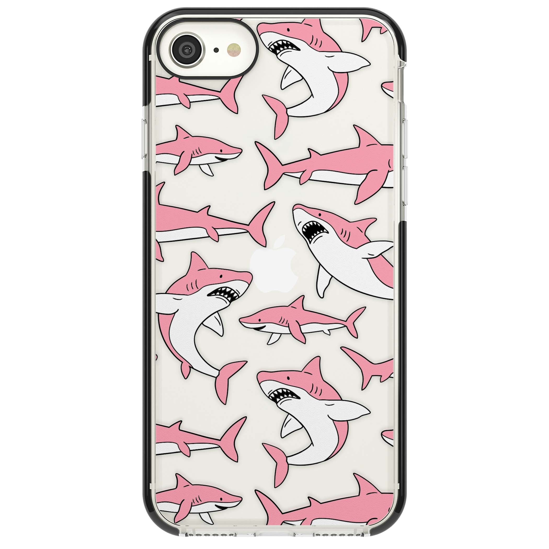 Bubblegum Sharks for her iPhone case | Black Impact case for iPhone SE