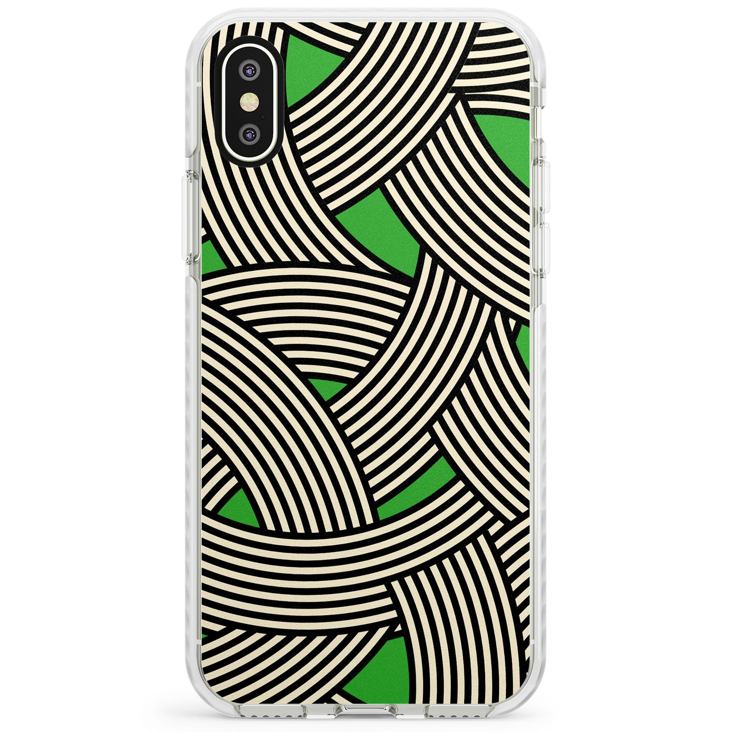 Green Optic Waves Impact Phone Case for iPhone X XS Max XR