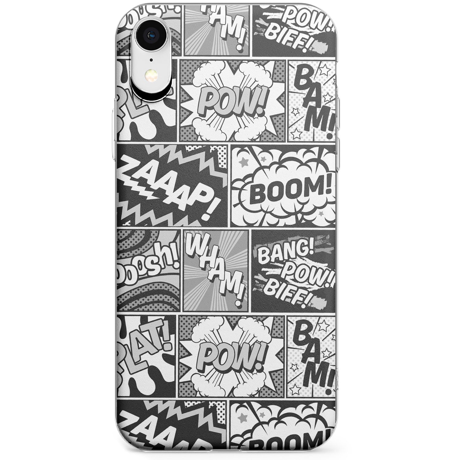 Onomatopoeia (Black & White) Phone Case for iPhone X, XS Max, XR