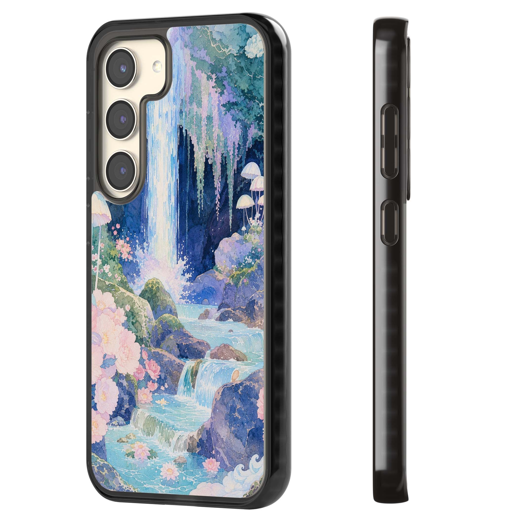 Mystic Waterfall art iPhone case | Black Impact case for Samsung Galaxy S24, Samsung Galaxy S23, Samsung Galaxy S22