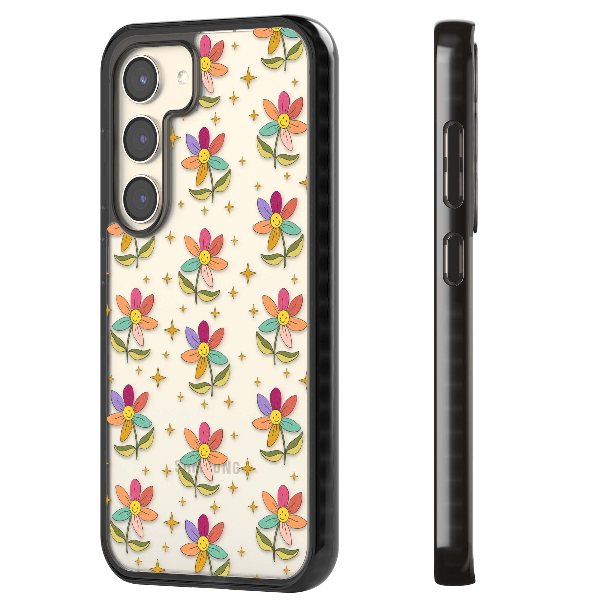 Elevate Your Phone'S Style With This Boho Celestial Sun & Eye Phone Case, Featuring A Mystical Blend Of Suns, All-Seeing Eyes, Butterflies, Stars, And