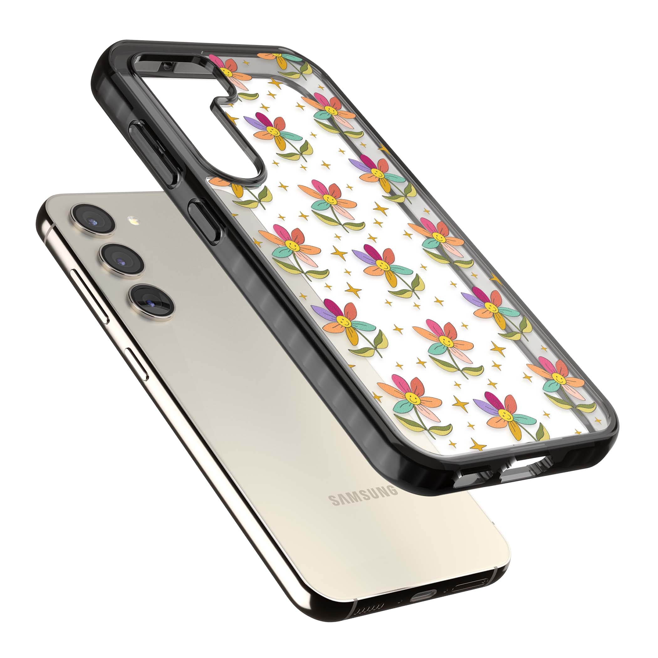 Elevate Your Phone'S Style With This Boho Celestial Sun & Eye Phone Case, Featuring A Mystical Blend Of Suns, All-Seeing Eyes, Butterflies, Stars, And