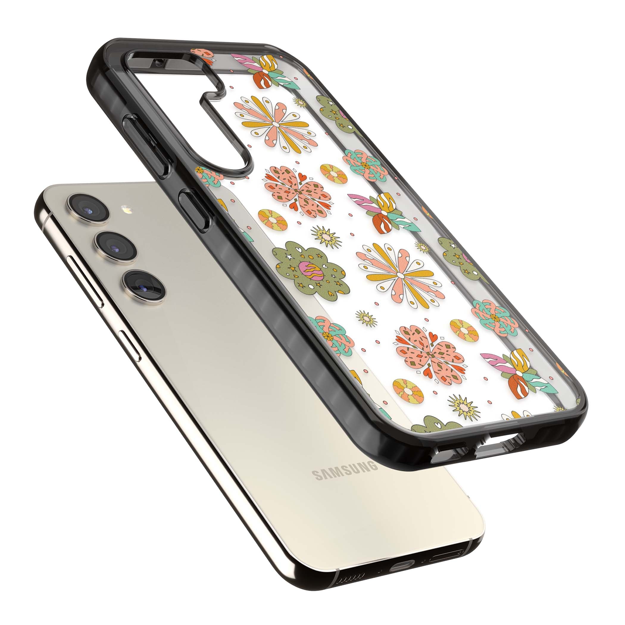 Elevate Your Phone'S Style With This Boho Celestial Sun & Eye Phone Case, Featuring A Mystical Blend Of Suns, All-Seeing Eyes, Butterflies, Stars, And