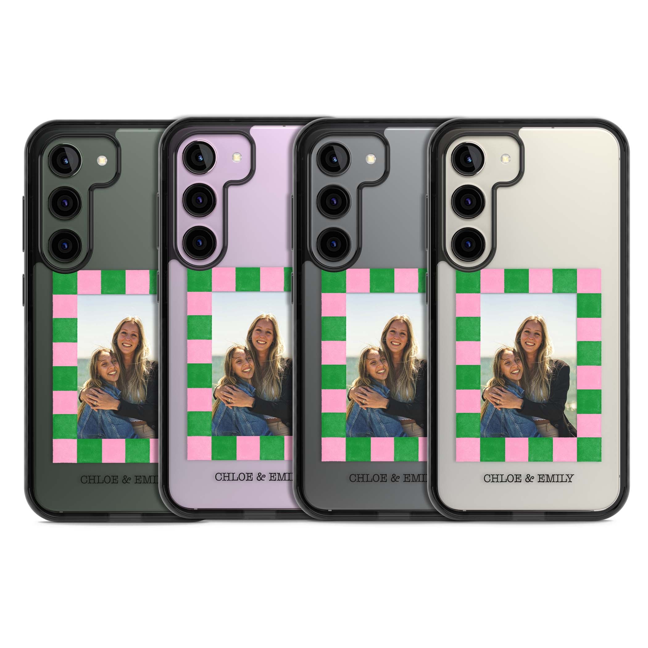 Riviera Check Photo cute iPhone case | Black Impact case for Samsung Galaxy S24, Samsung Galaxy S23, Samsung Galaxy S22