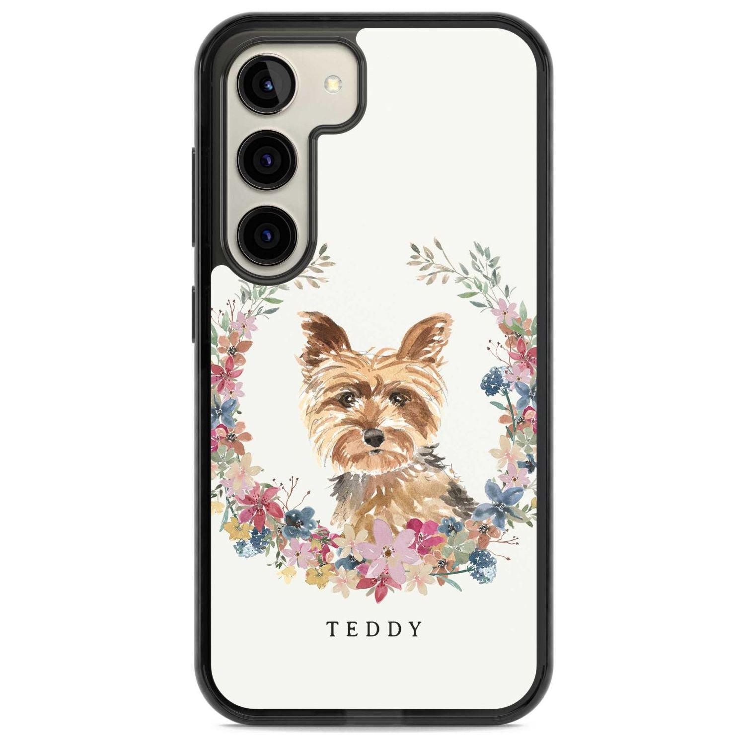 Personalised Yorkshire Terrier Floral Portrait