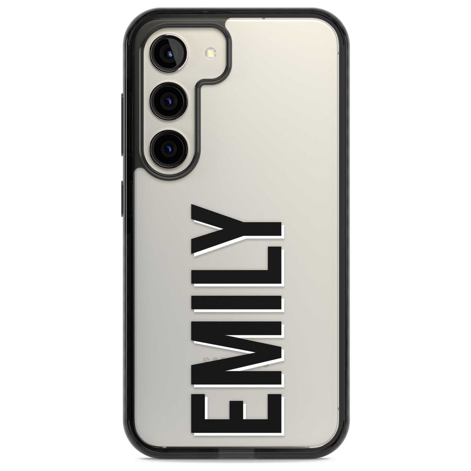 Personalised Clear Text  3A Custom Phone Case Samsung S22 / Black Impact Case,Samsung S23 / Black Impact Case Blanc Space