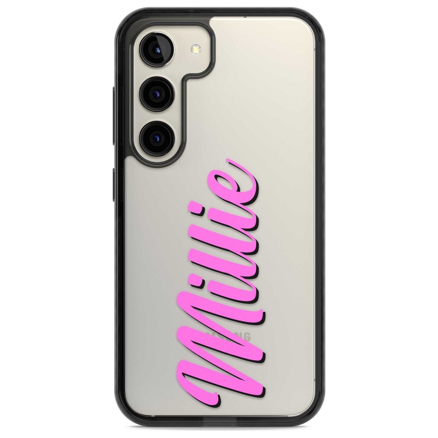 Personalised Clear Text  3C Custom Phone Case Samsung S22 / Black Impact Case,Samsung S23 / Black Impact Case Blanc Space