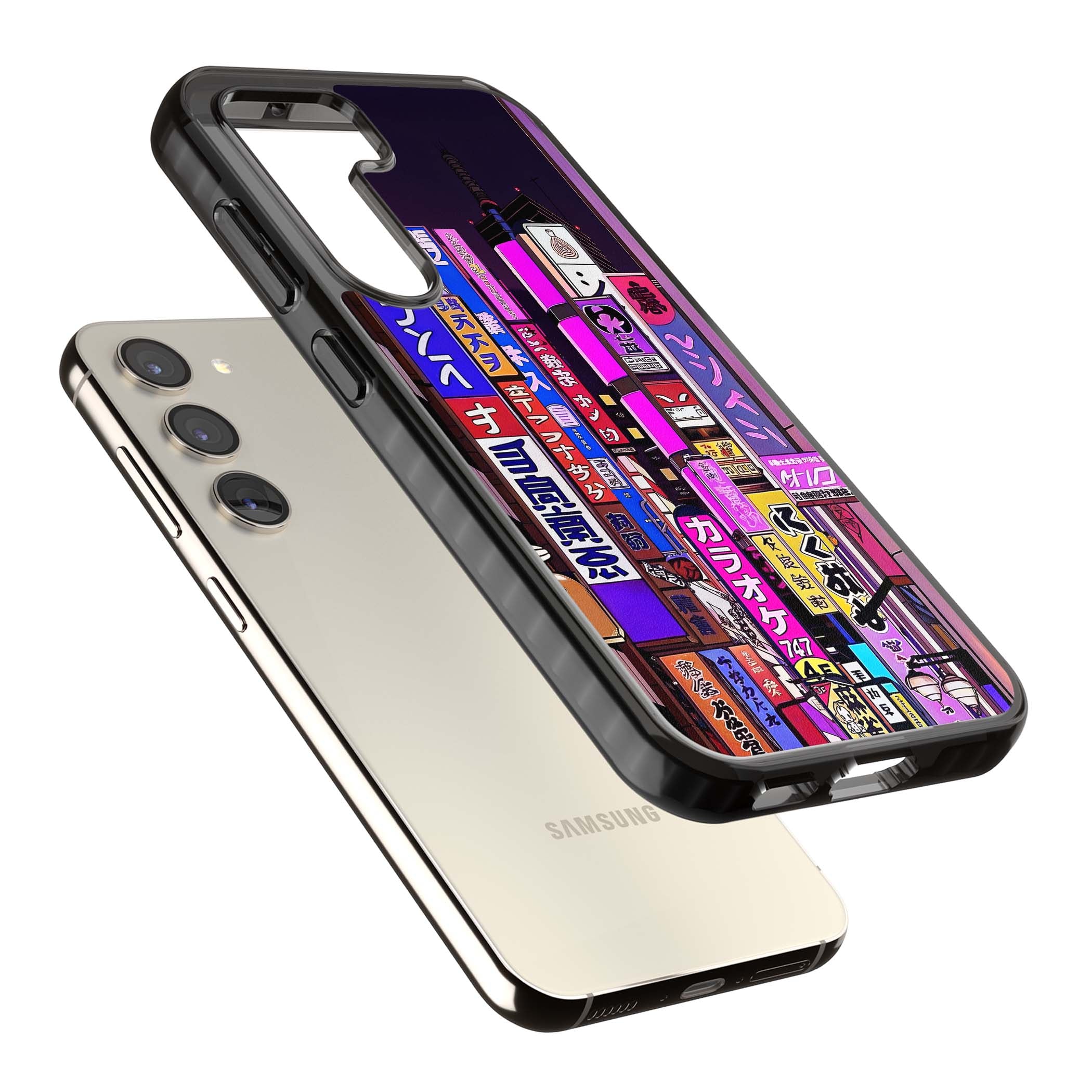NEON NIGHT anime iPhone case | Black Impact case for Samsung Galaxy S24, Samsung Galaxy S23, Samsung Galaxy S22