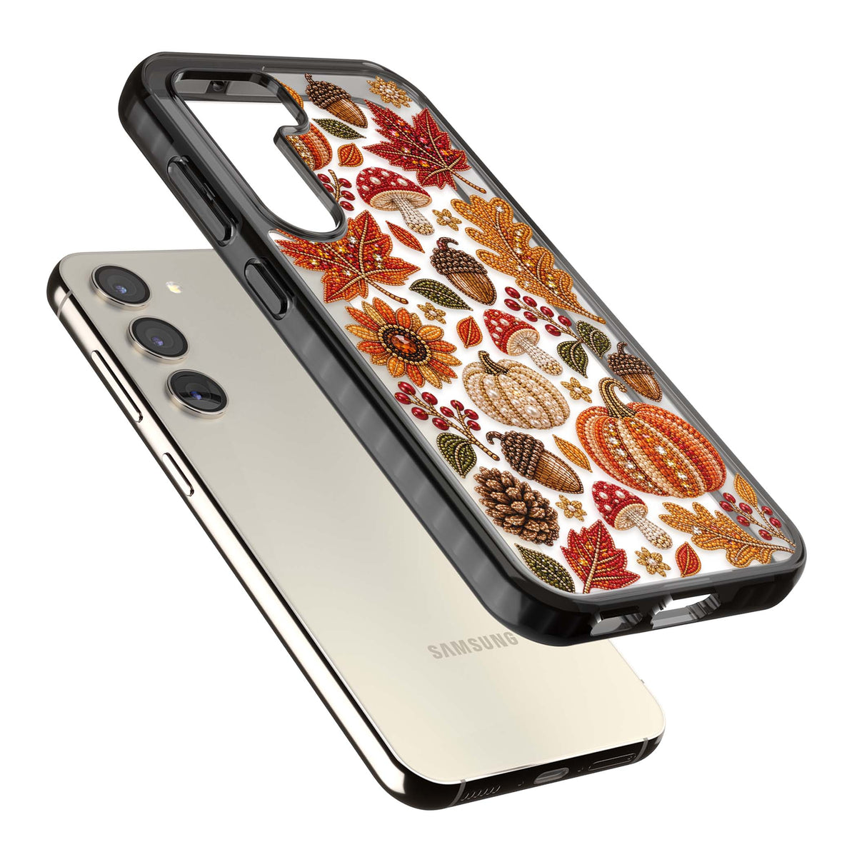 Beaded Autumn iPhone case | Black Impact case for Samsung Galaxy S24, Samsung Galaxy S23, Samsung Galaxy S22