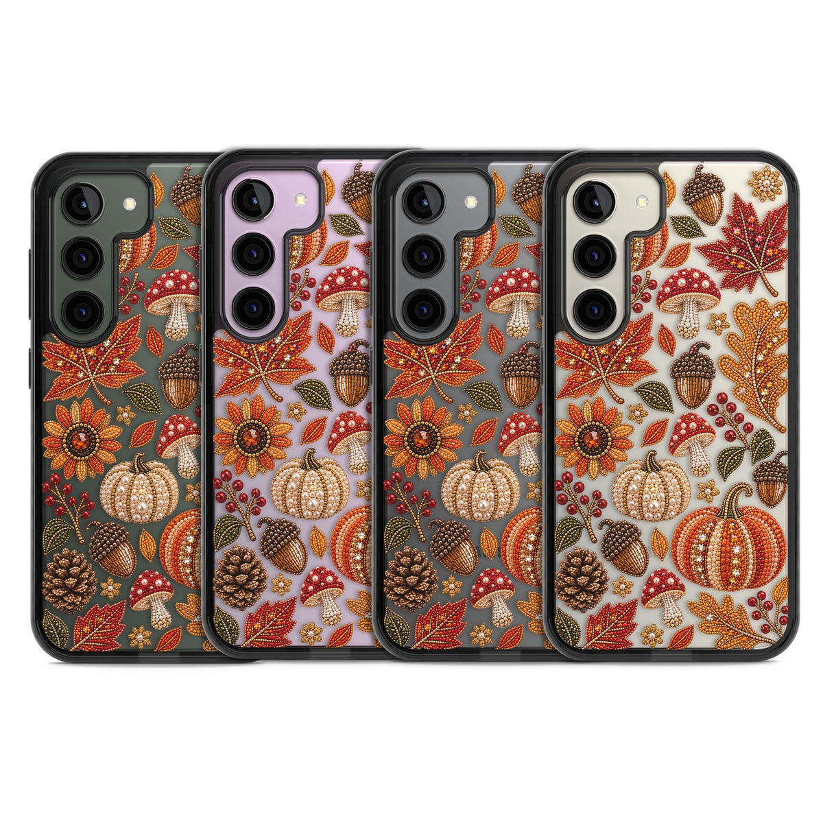 Beaded Autumn iPhone case | Black Impact case for Samsung Galaxy S24, Samsung Galaxy S23, Samsung Galaxy S22