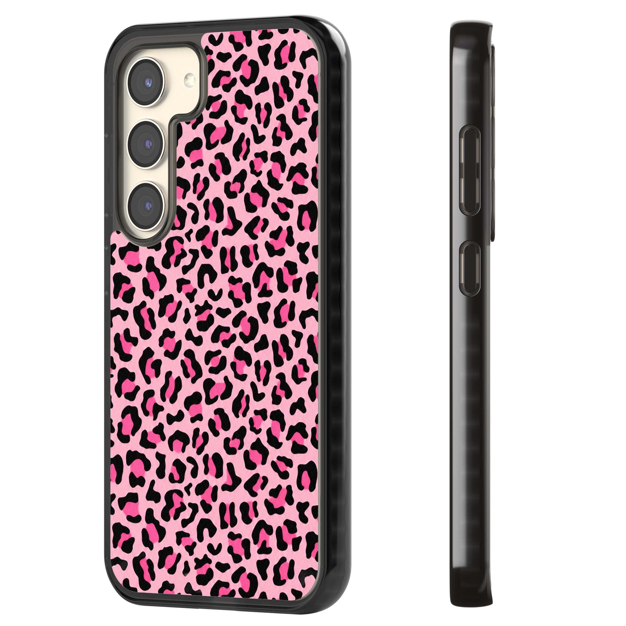 Pink Leopard baddie iPhone case | Black Impact case for Samsung Galaxy S24, Samsung Galaxy S23, Samsung Galaxy S22