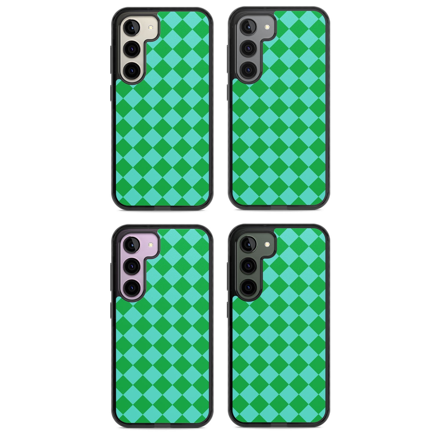 Retro Green Diamond Plaid Impact Phone Case for Samsung Galaxy S24, Samsung Galaxy S23, Samsung Galaxy S22