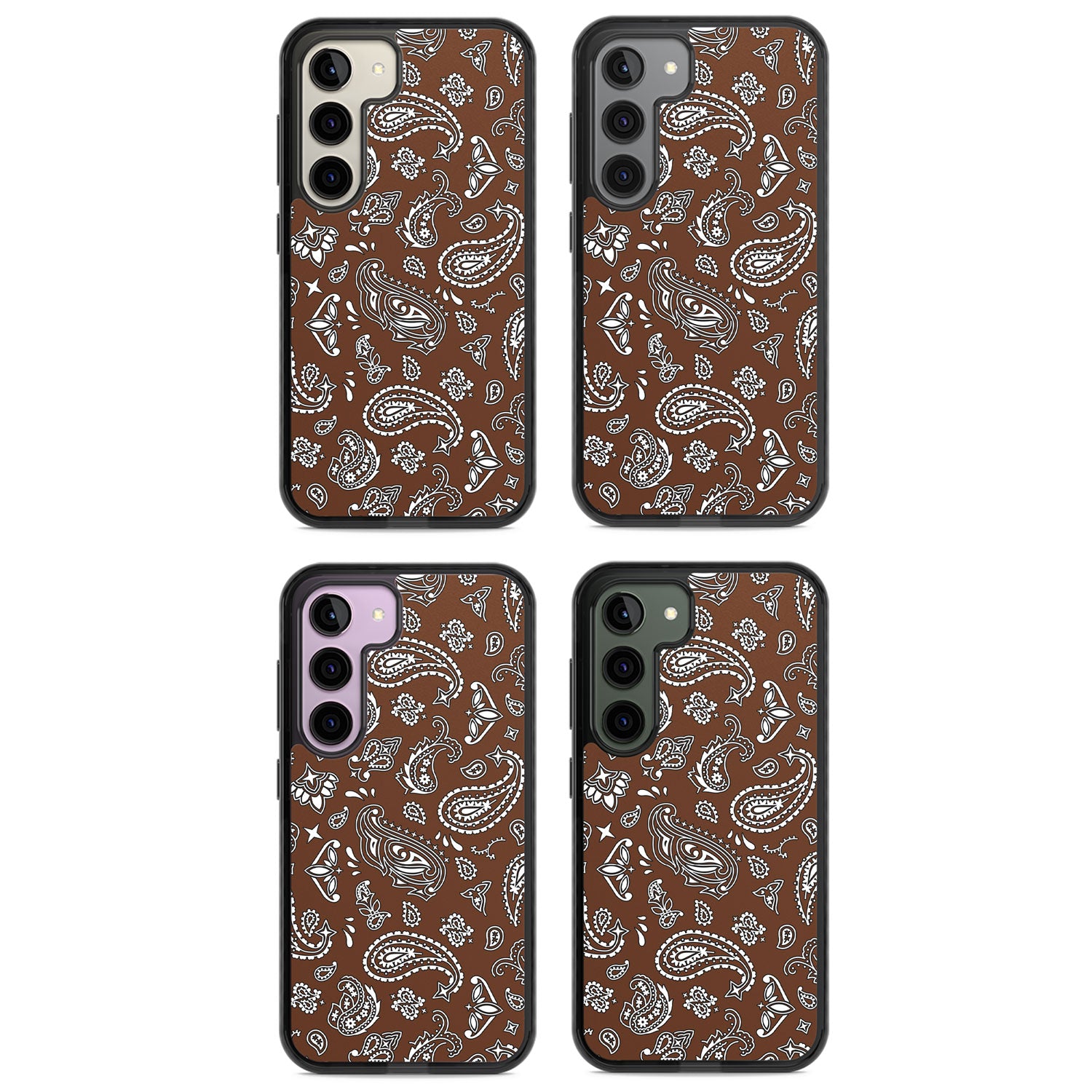 Brown Bandana Impact Phone Case for Samsung Galaxy S24, Samsung Galaxy S23, Samsung Galaxy S22