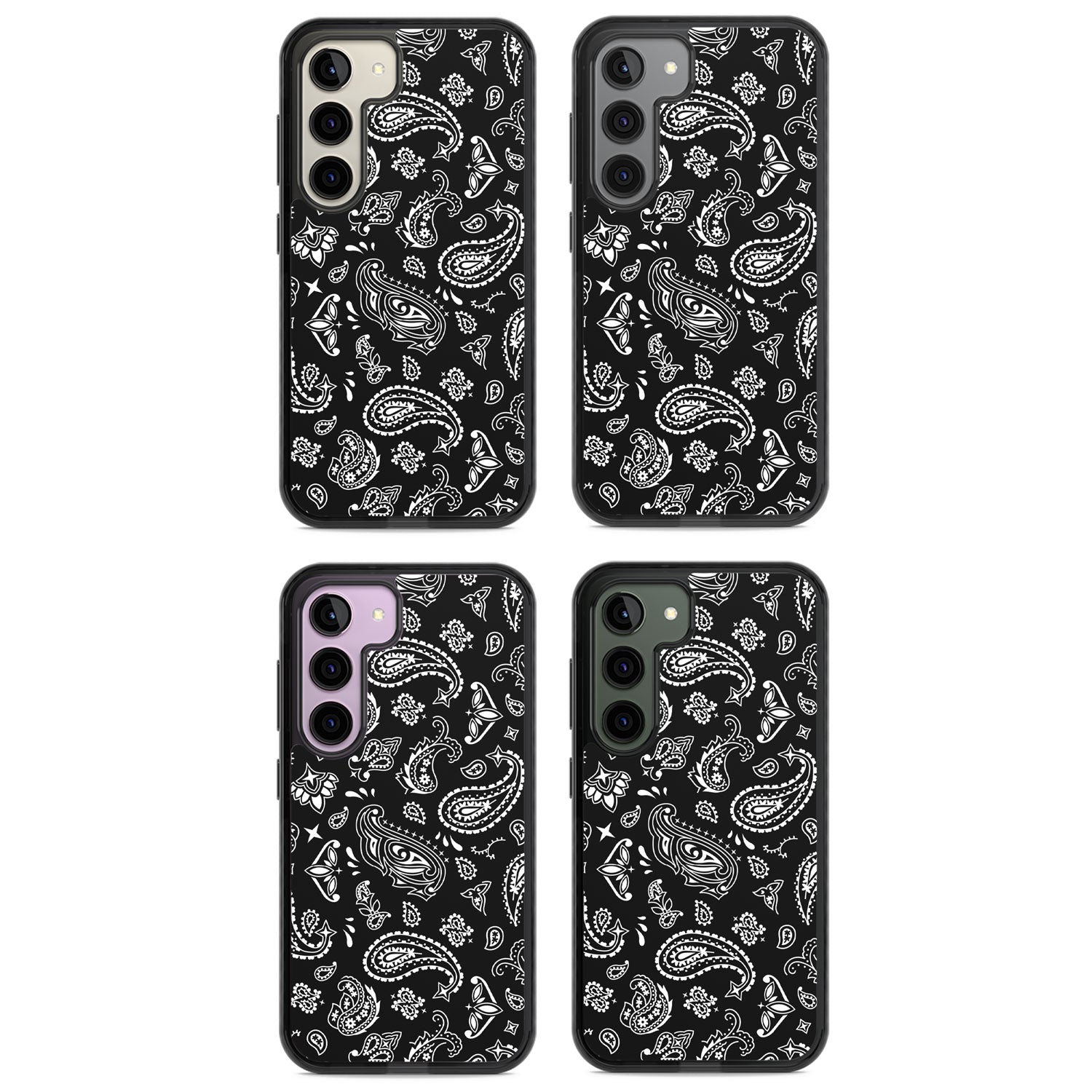 Black Bandana Impact Phone Case for Samsung Galaxy S24, Samsung Galaxy S23, Samsung Galaxy S22