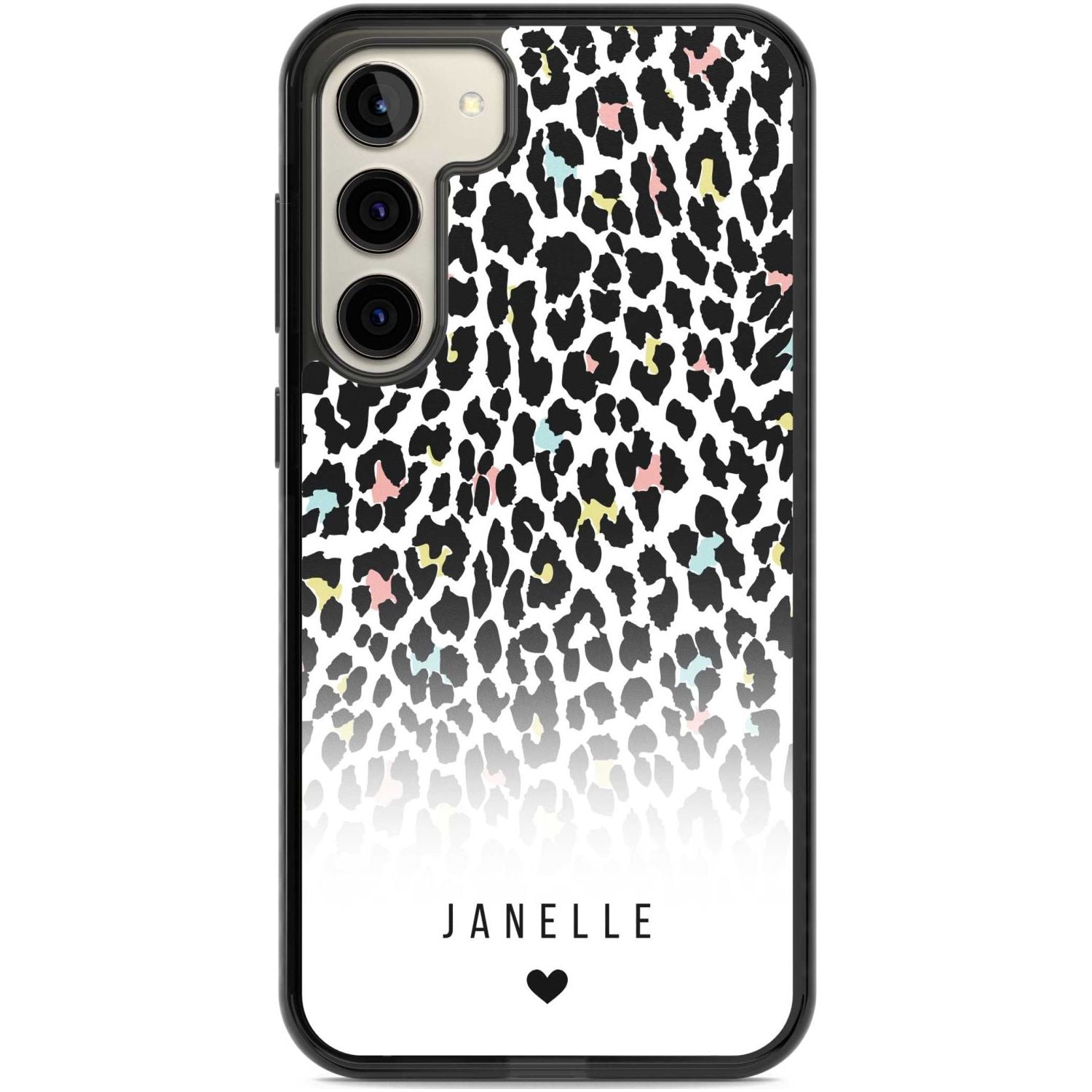 Personalised Pastel Leopard Spots Custom Phone Case Samsung S22 Plus / Black Impact Case,Samsung S23 Plus / Black Impact Case Blanc Space