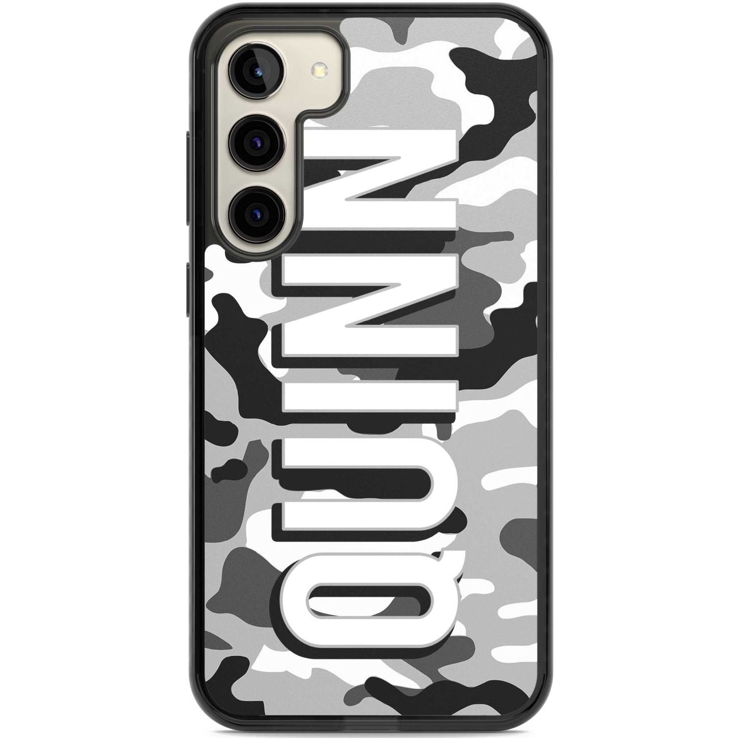 Personalised Greyscale Camo Custom Phone Case Samsung S22 Plus / Black Impact Case,Samsung S23 Plus / Black Impact Case Blanc Space