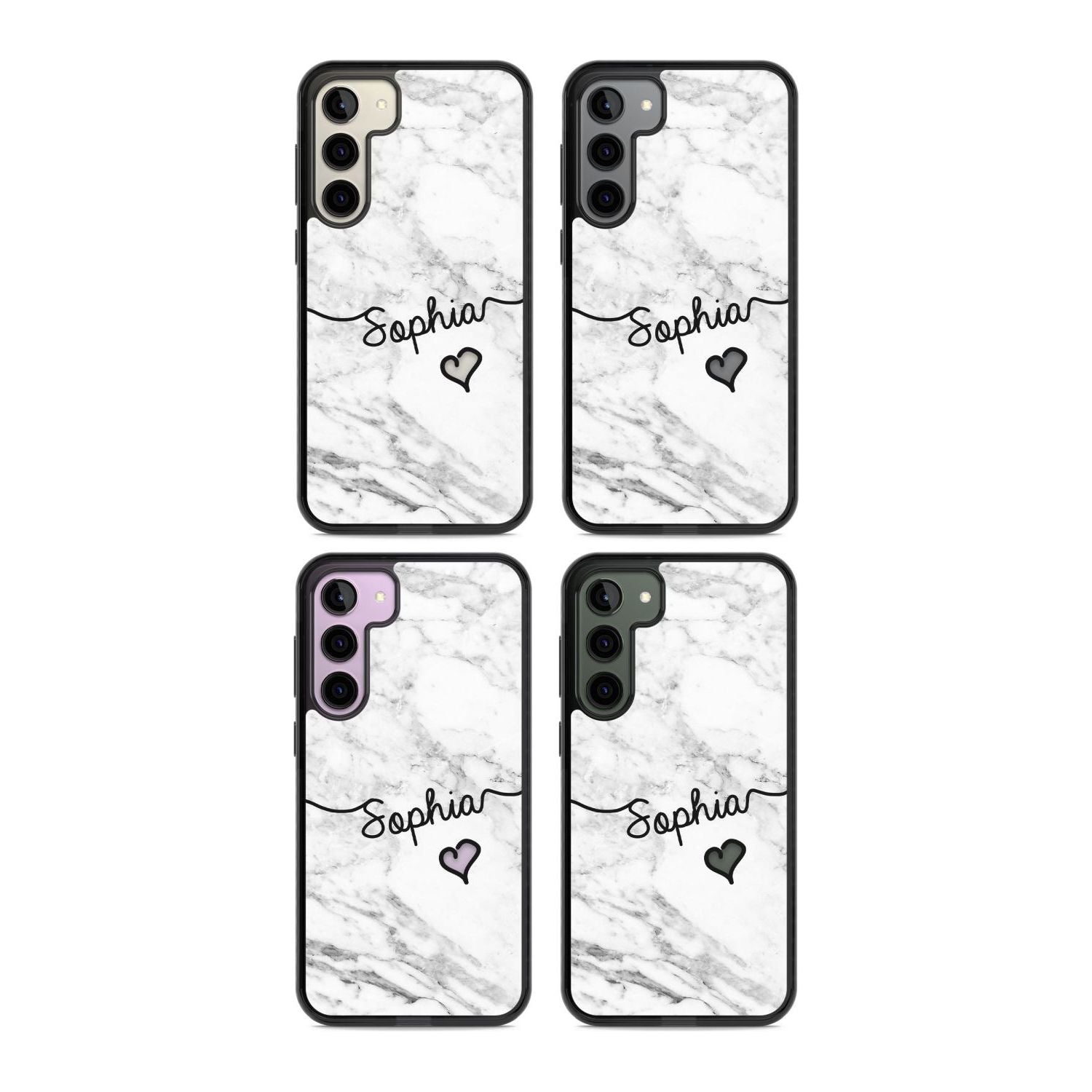 Personalised White Marble Heart