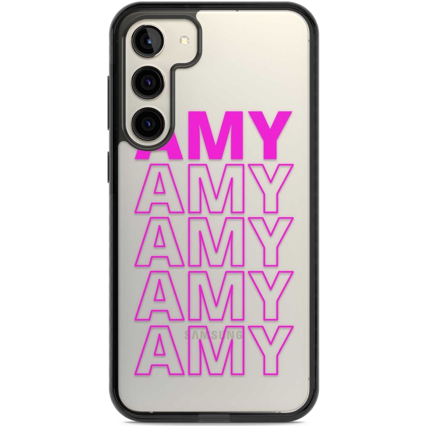 Personalised Clear Text 5D Custom Phone Case Samsung S22 Plus / Black Impact Case,Samsung S23 Plus / Black Impact Case Blanc Space