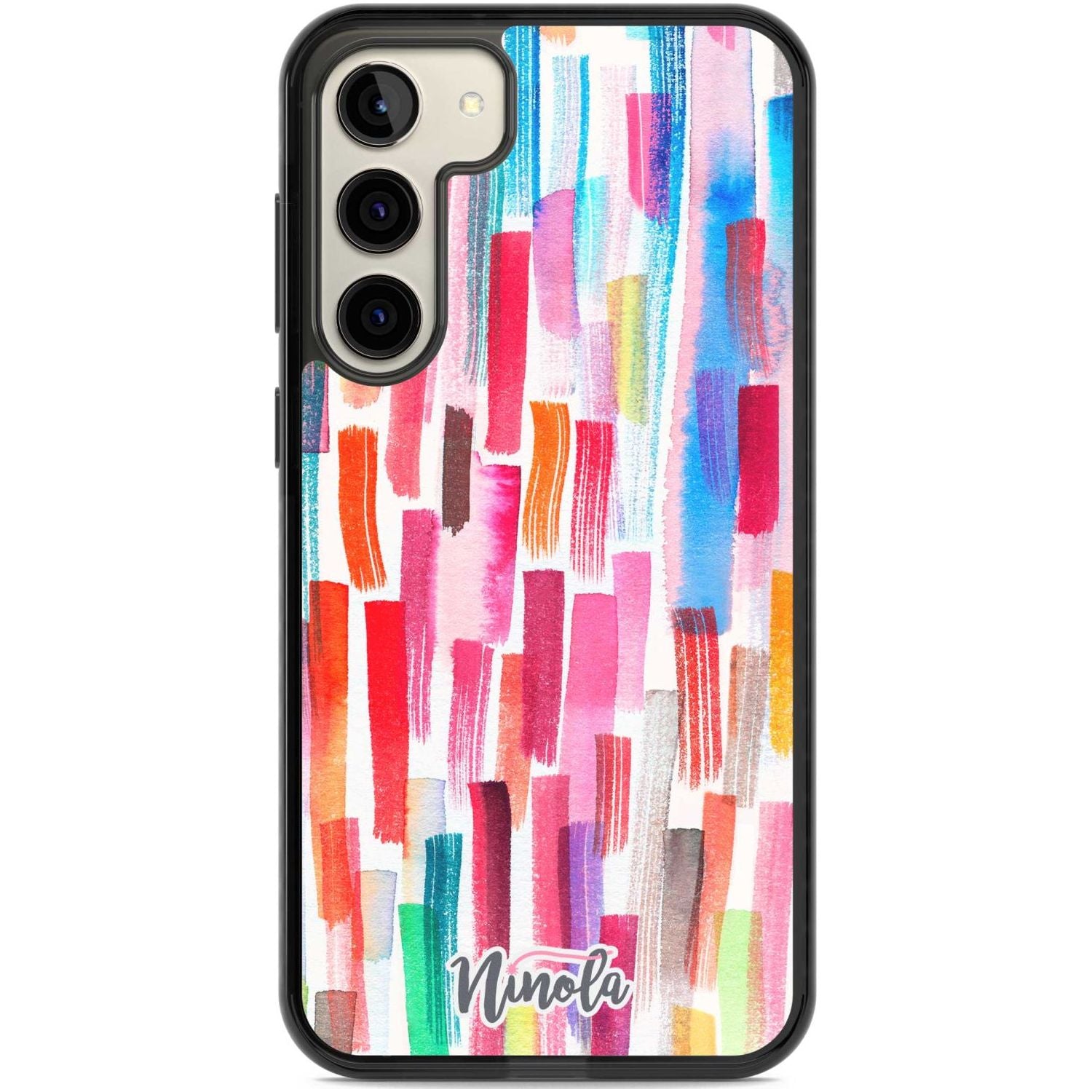 Colorful Brushstrokes Phone Case Samsung S22 Plus / Black Impact Case,Samsung S23 Plus / Black Impact Case Blanc Space