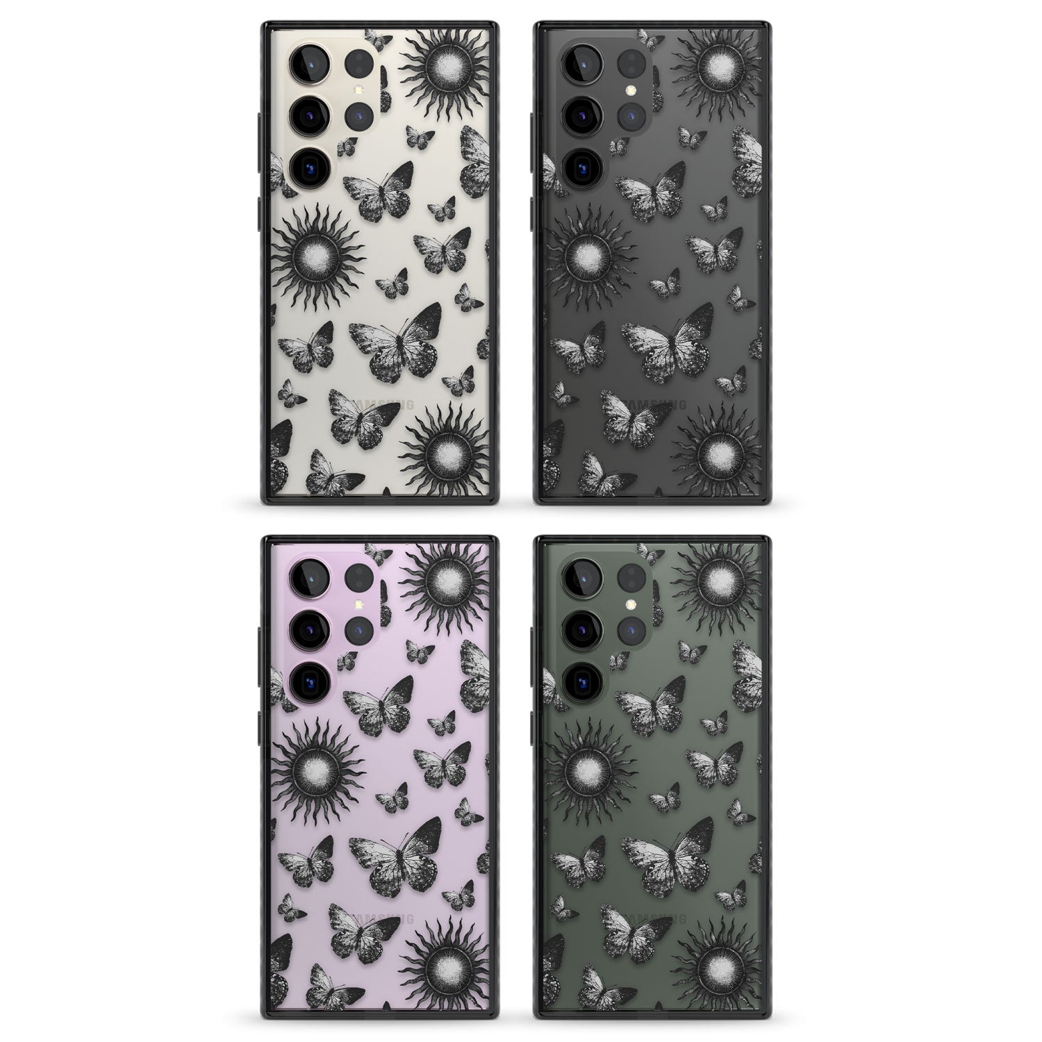 Butterflies & Suns Impact Phone Case for Samsung Galaxy S24 Ultra , Samsung Galaxy S23 Ultra, Samsung Galaxy S22 Ultra