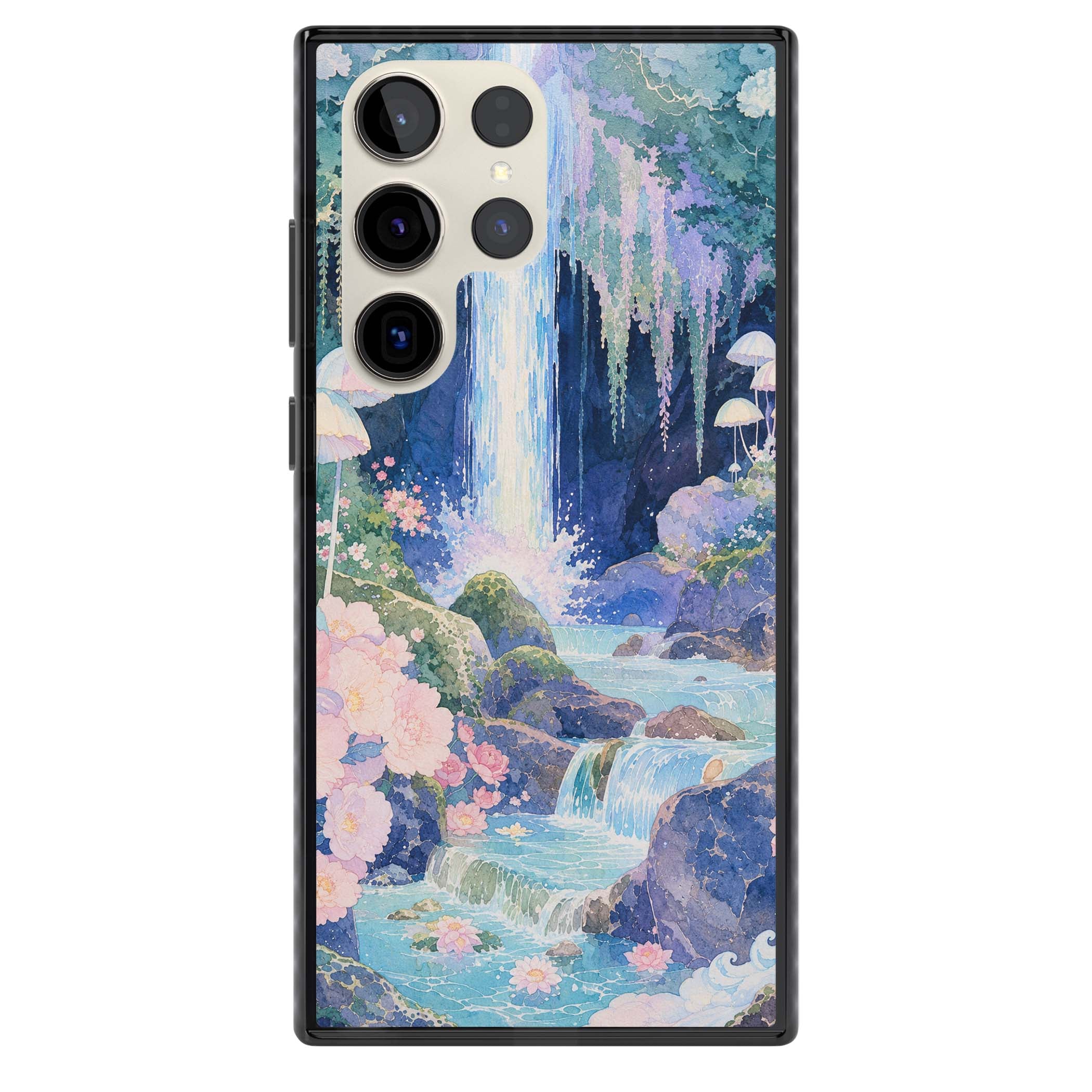 Mystic Waterfall art iPhone case | Black Impact case for Samsung Galaxy S24 Ultra, Samsung Galaxy S23 Ultra, Samsung Galaxy S22 Ultra
