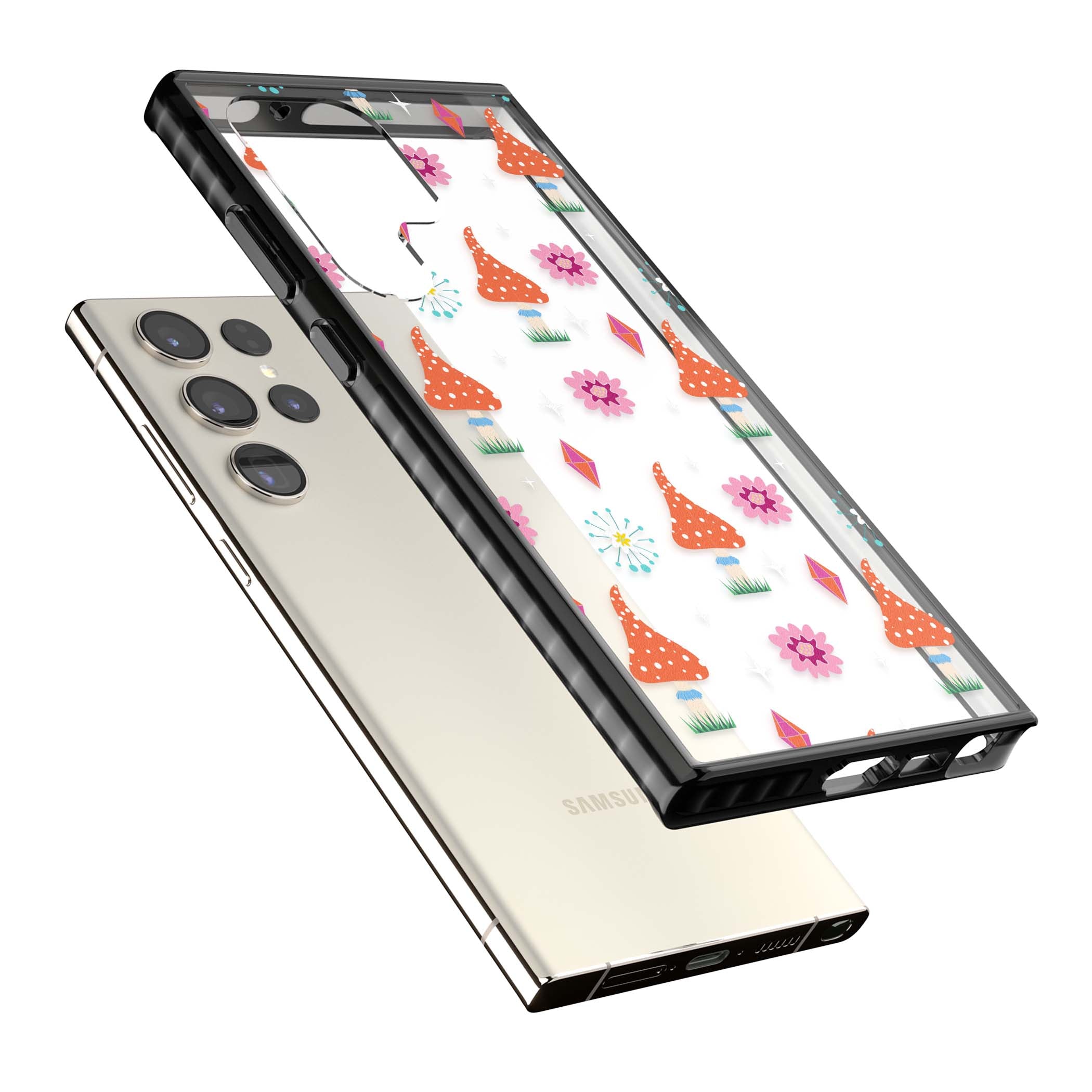 Elevate Your Phone'S Style With This Boho Celestial Sun & Eye Phone Case, Featuring A Mystical Blend Of Suns, All-Seeing Eyes, Butterflies, Stars, And