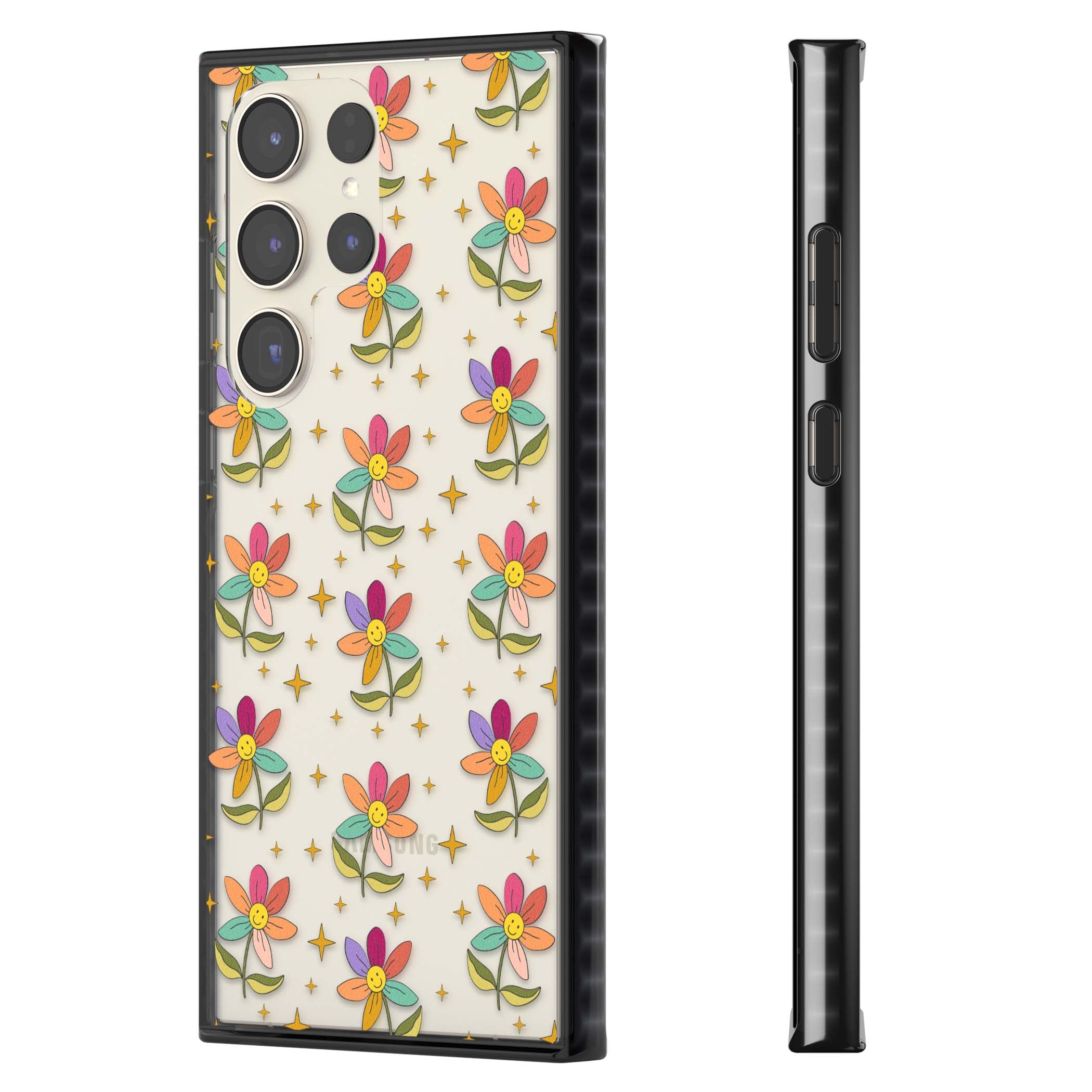 Elevate Your Phone'S Style With This Boho Celestial Sun & Eye Phone Case, Featuring A Mystical Blend Of Suns, All-Seeing Eyes, Butterflies, Stars, And