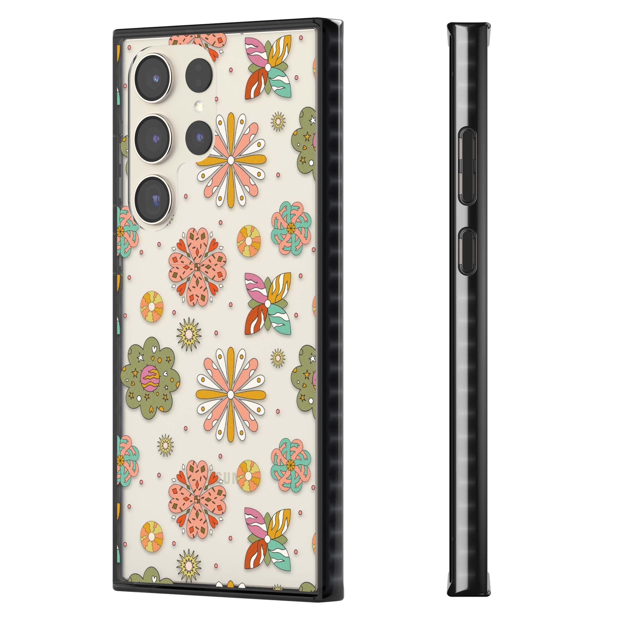 Elevate Your Phone'S Style With This Boho Celestial Sun & Eye Phone Case, Featuring A Mystical Blend Of Suns, All-Seeing Eyes, Butterflies, Stars, And