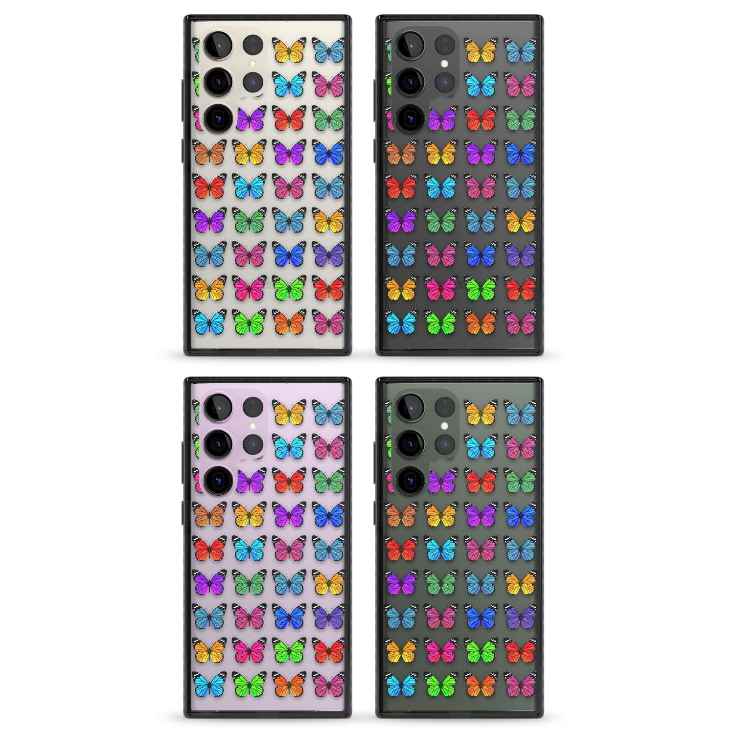 Colourful Butterfly Pattern Impact Phone Case for Samsung Galaxy S24 Ultra , Samsung Galaxy S23 Ultra, Samsung Galaxy S22 Ultra