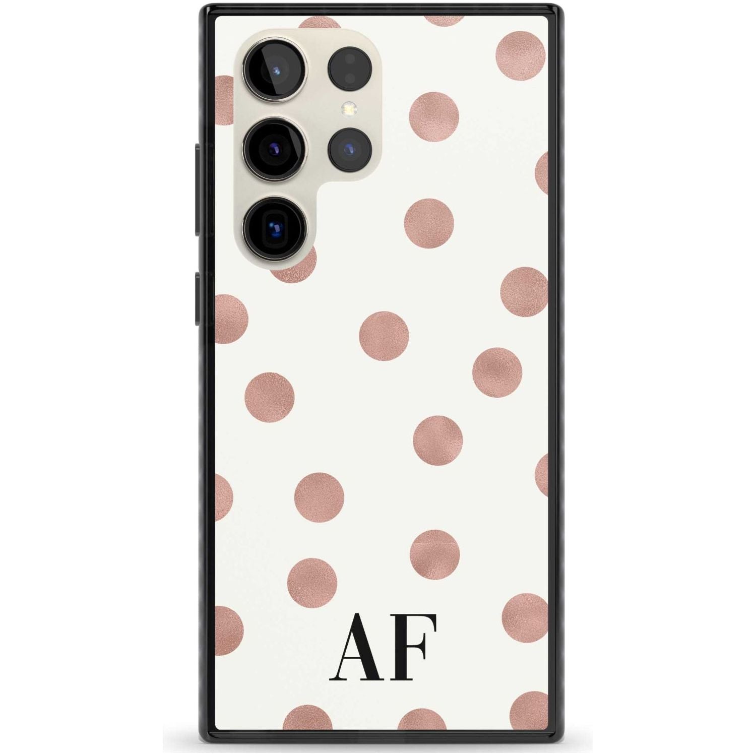 Personalised Initials & Dots Custom Phone Case Samsung S22 Ultra / Black Impact Case,Samsung S23 Ultra / Black Impact Case Blanc Space