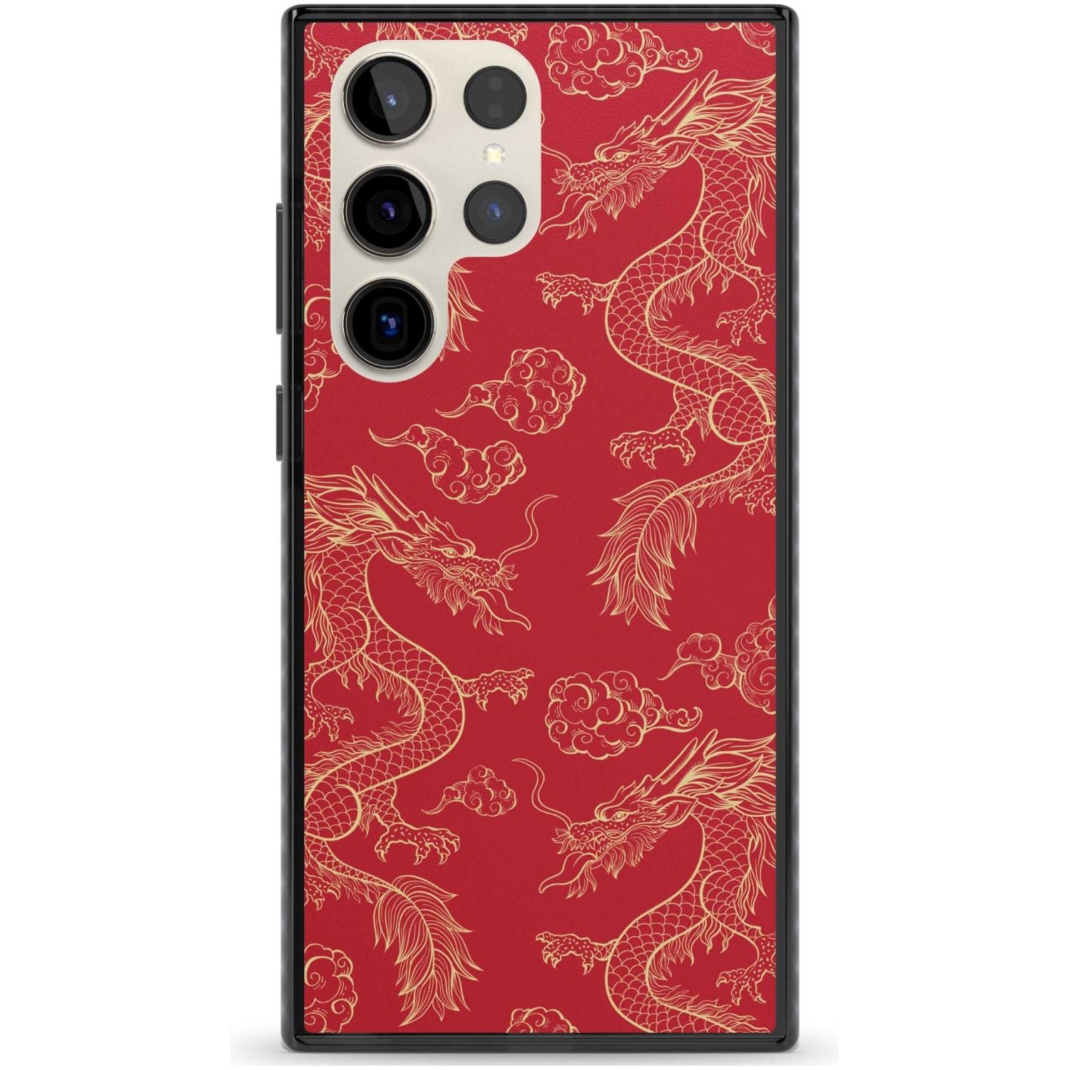 Red And Gold Dragon Pattern