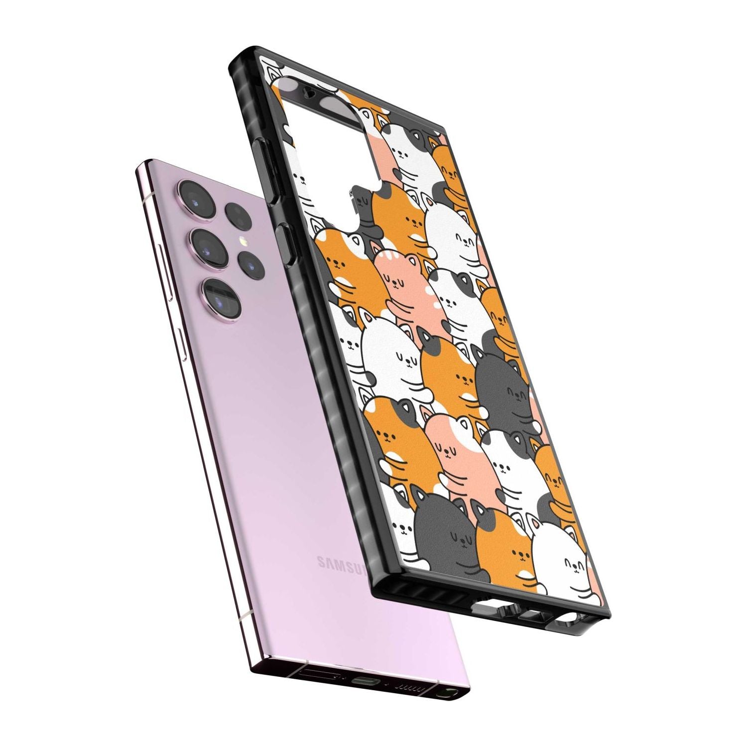 Spooning Cats Kawaii Pattern