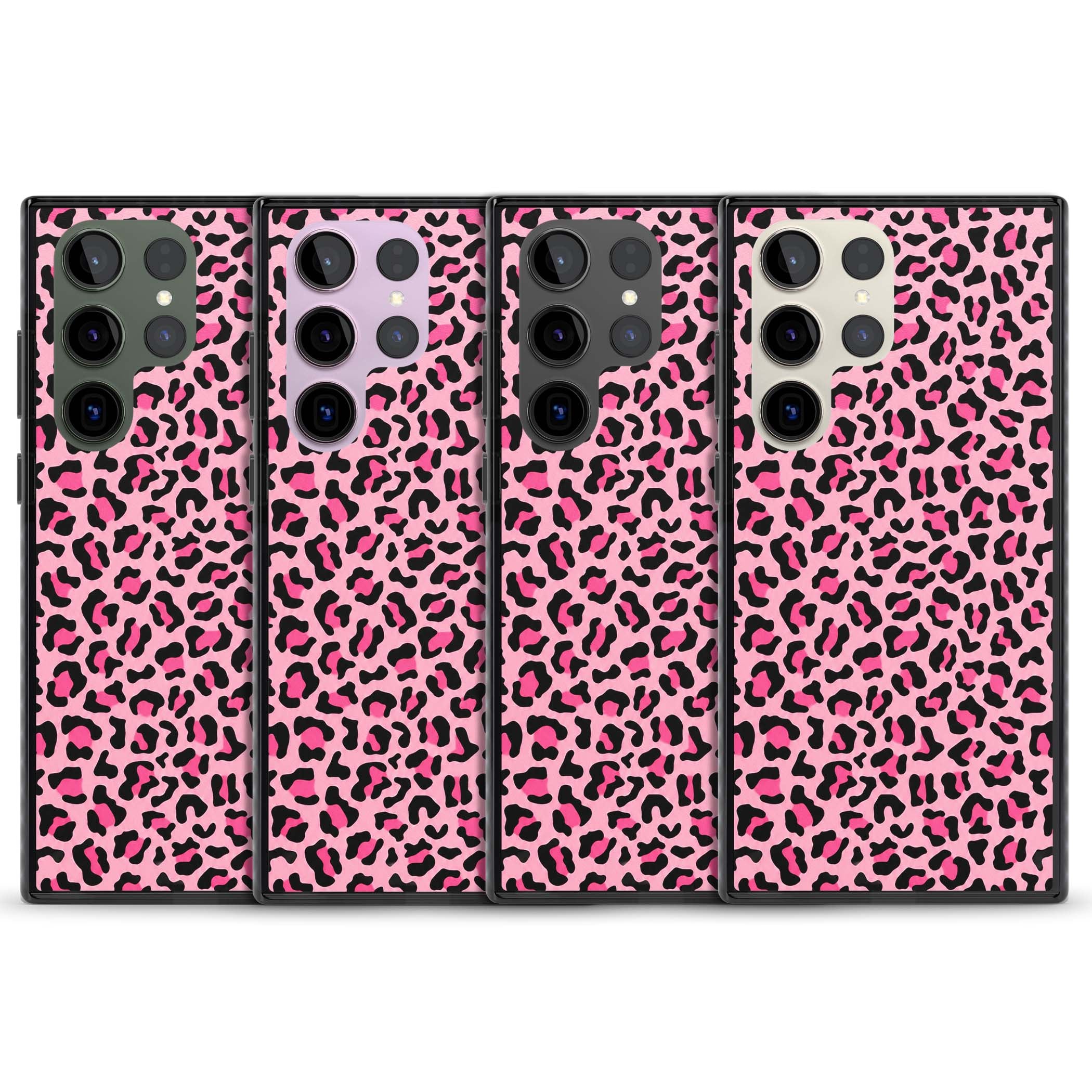 Pink Leopard baddie iPhone case | Black Impact case for Samsung Galaxy S24 Ultra, Samsung Galaxy S23 Ultra, Samsung Galaxy S22 Ultra
