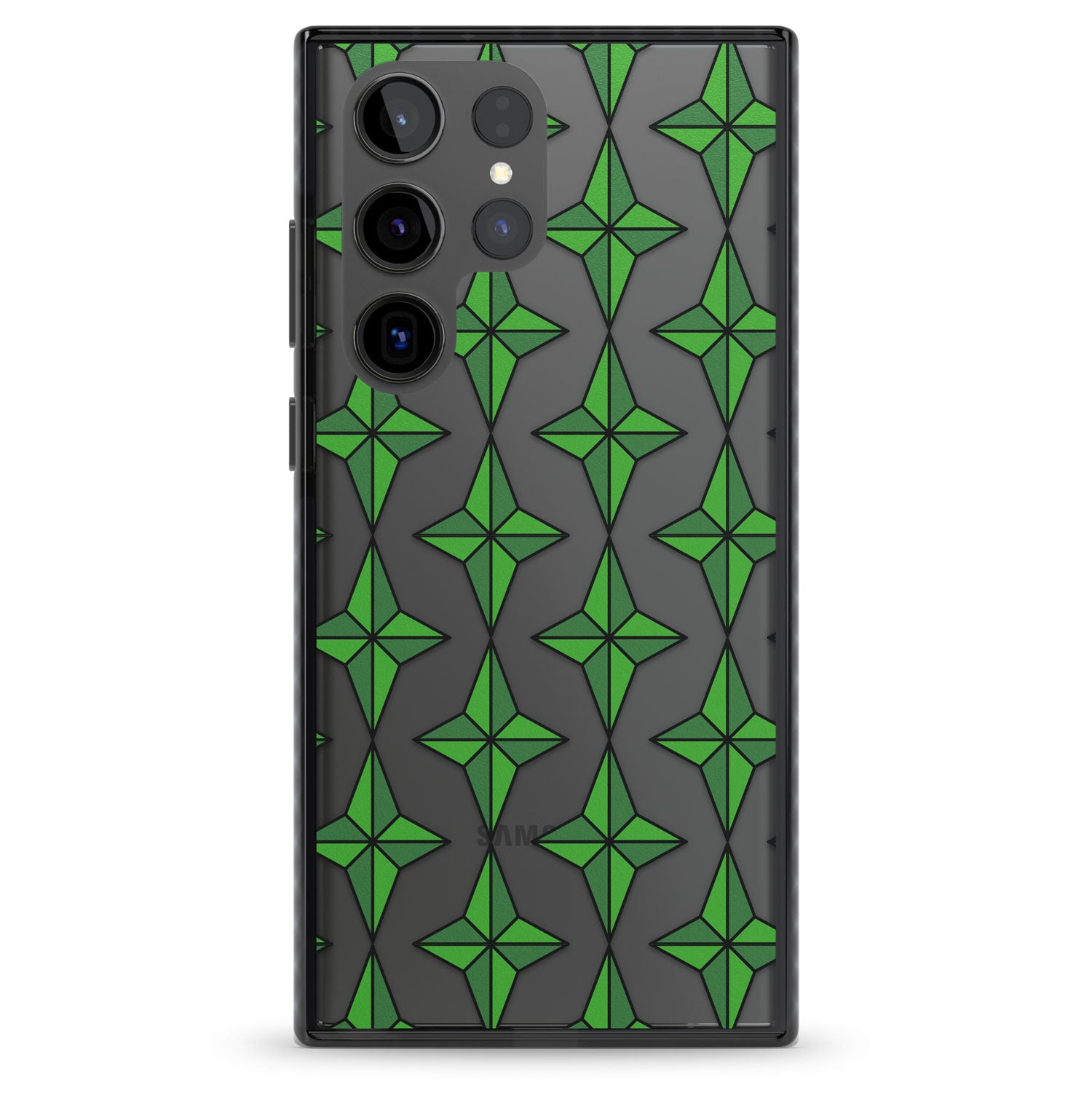 Emerald Stars Pattern (Clear) Impact Phone Case for Samsung Galaxy S24 Ultra , Samsung Galaxy S23 Ultra, Samsung Galaxy S22 Ultra