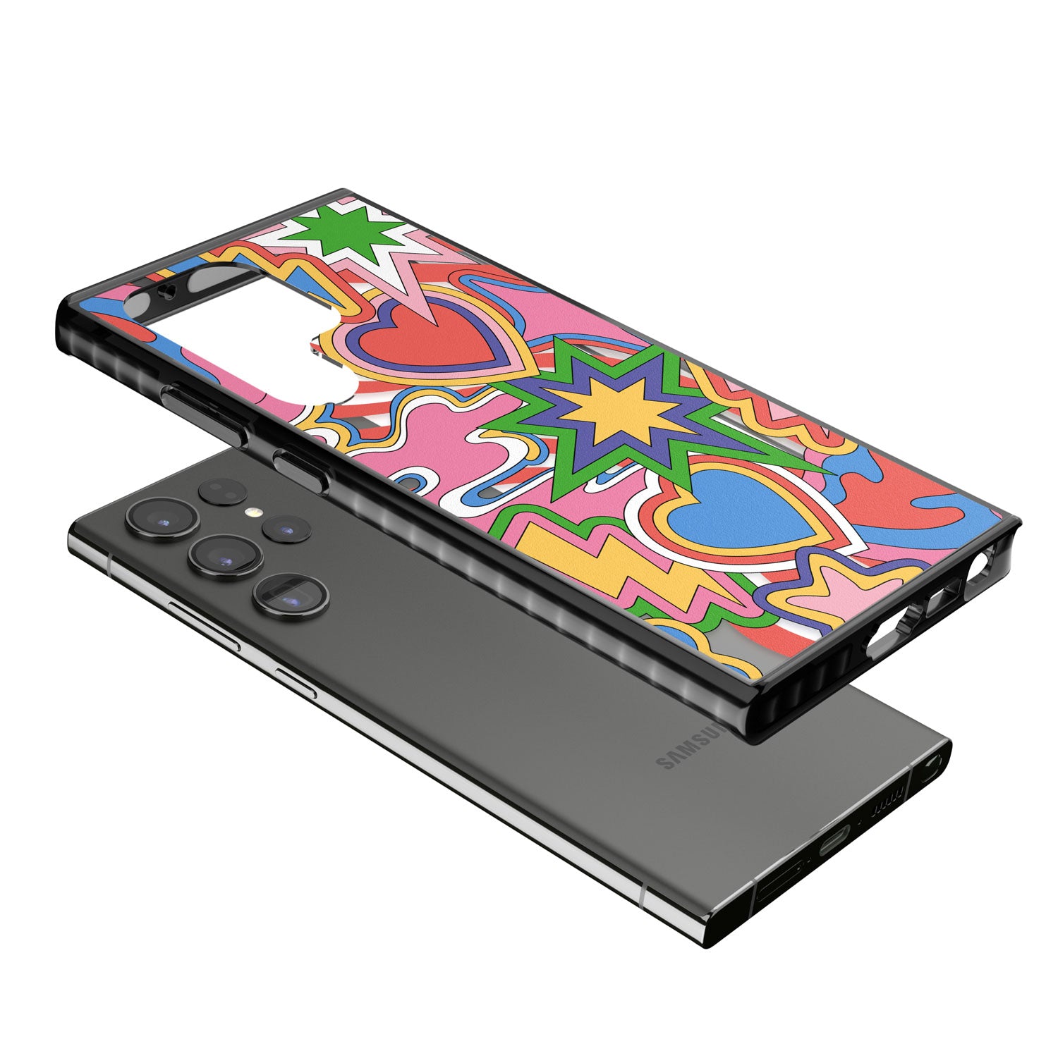 Psychedelic Pop Art Explosion Impact Phone Case for Samsung Galaxy S24 Ultra , Samsung Galaxy S23 Ultra, Samsung Galaxy S22 Ultra