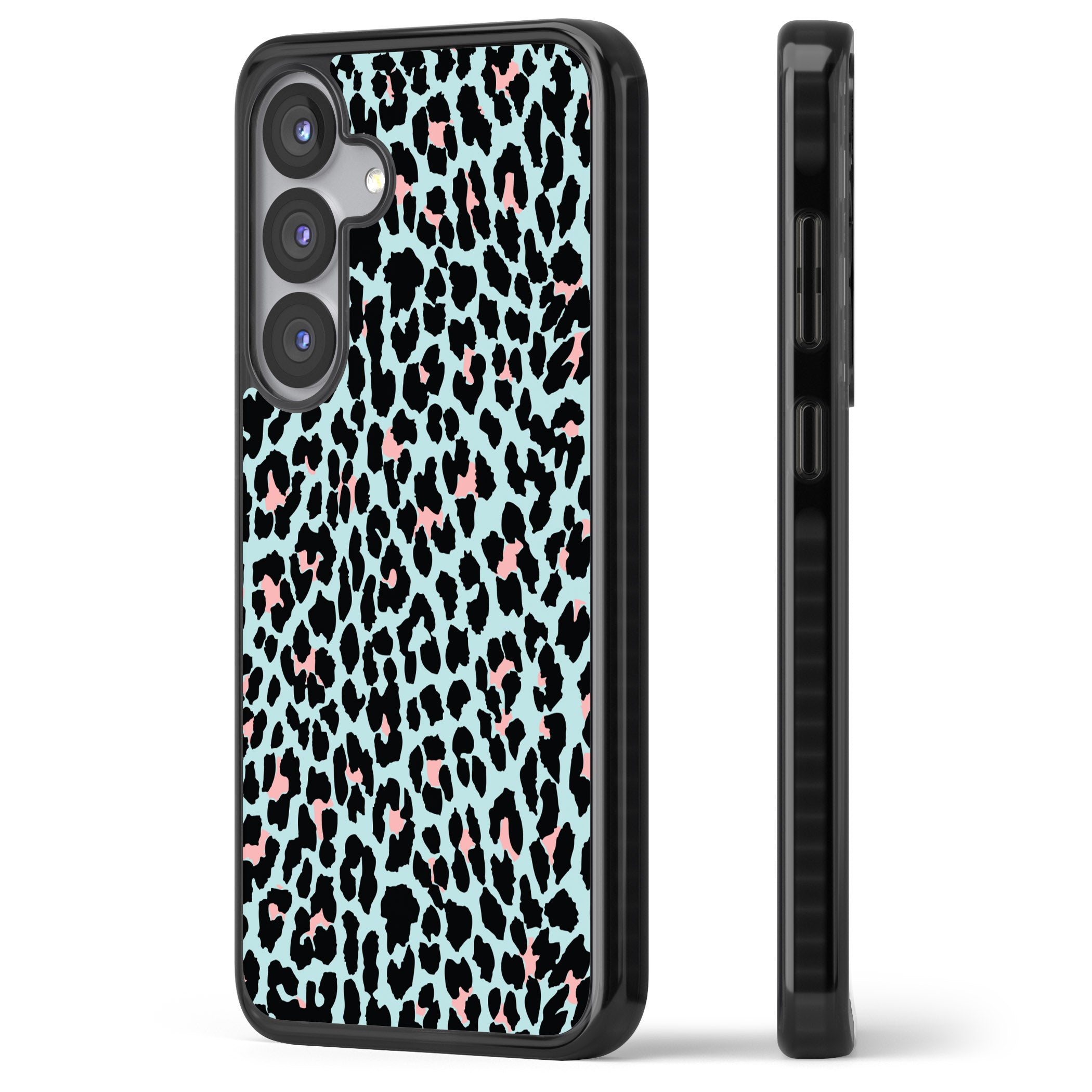 Pastel Blue & Pink Leopard Print