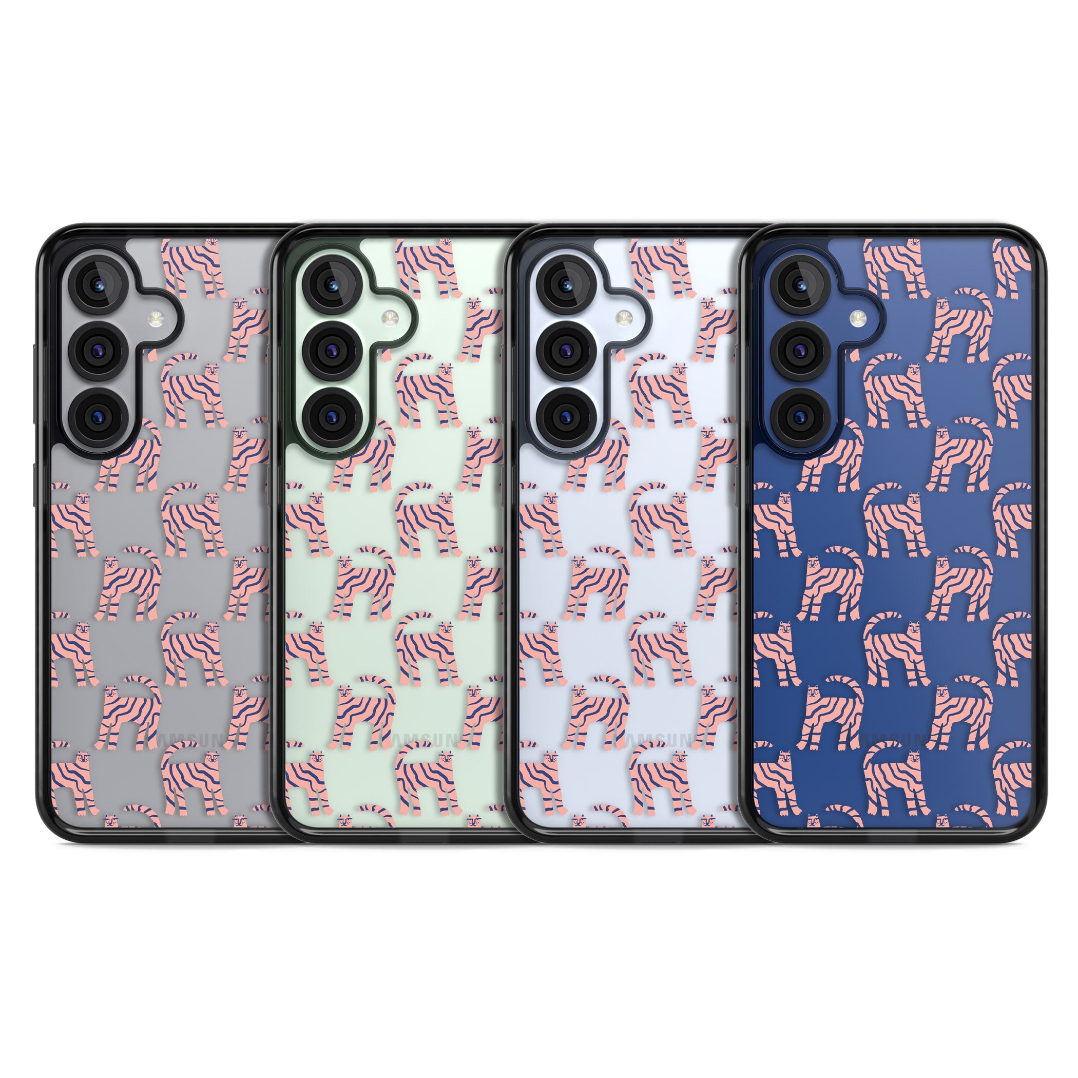 Pink And Blue Cat Pattern