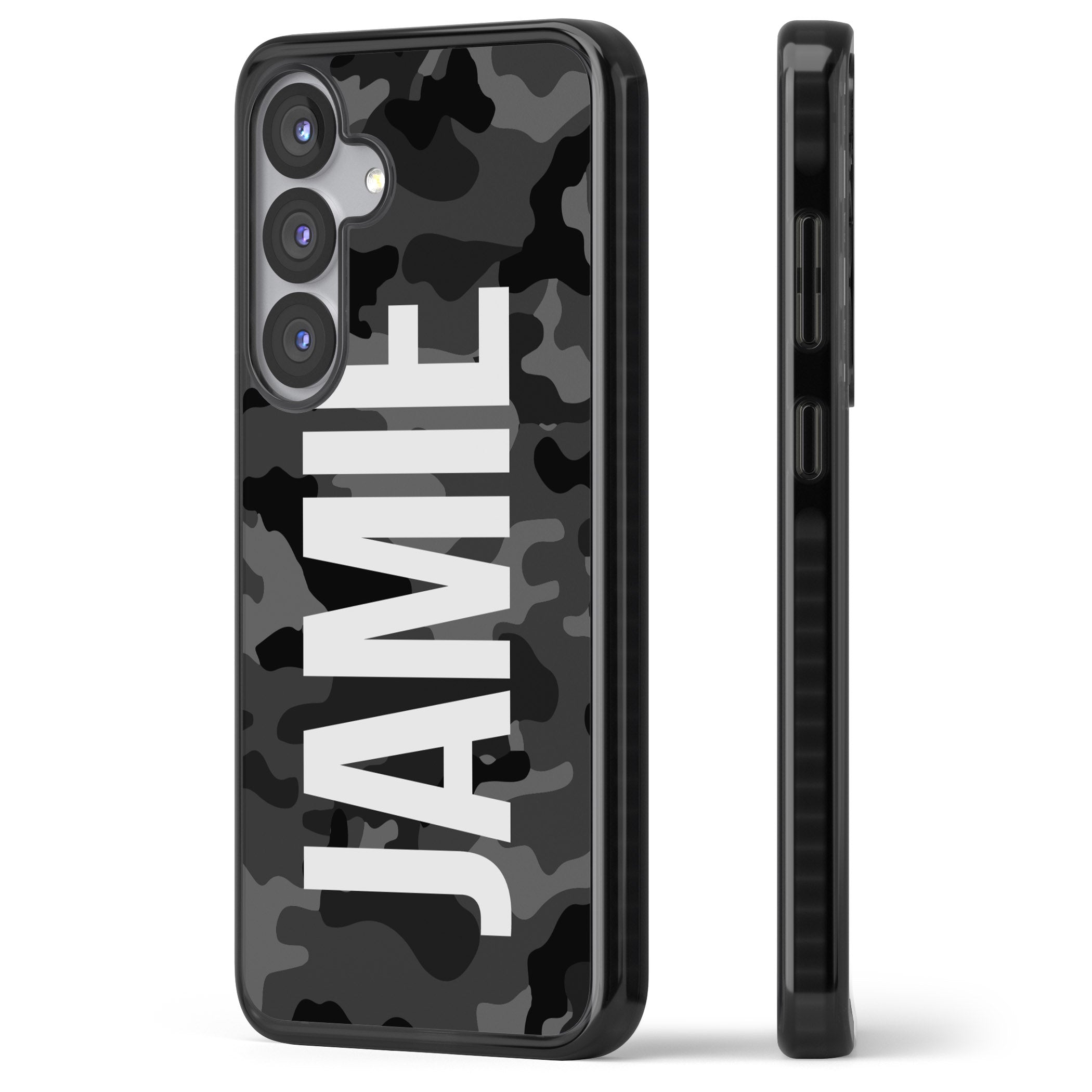 Personalised Black Camo Name Vertical