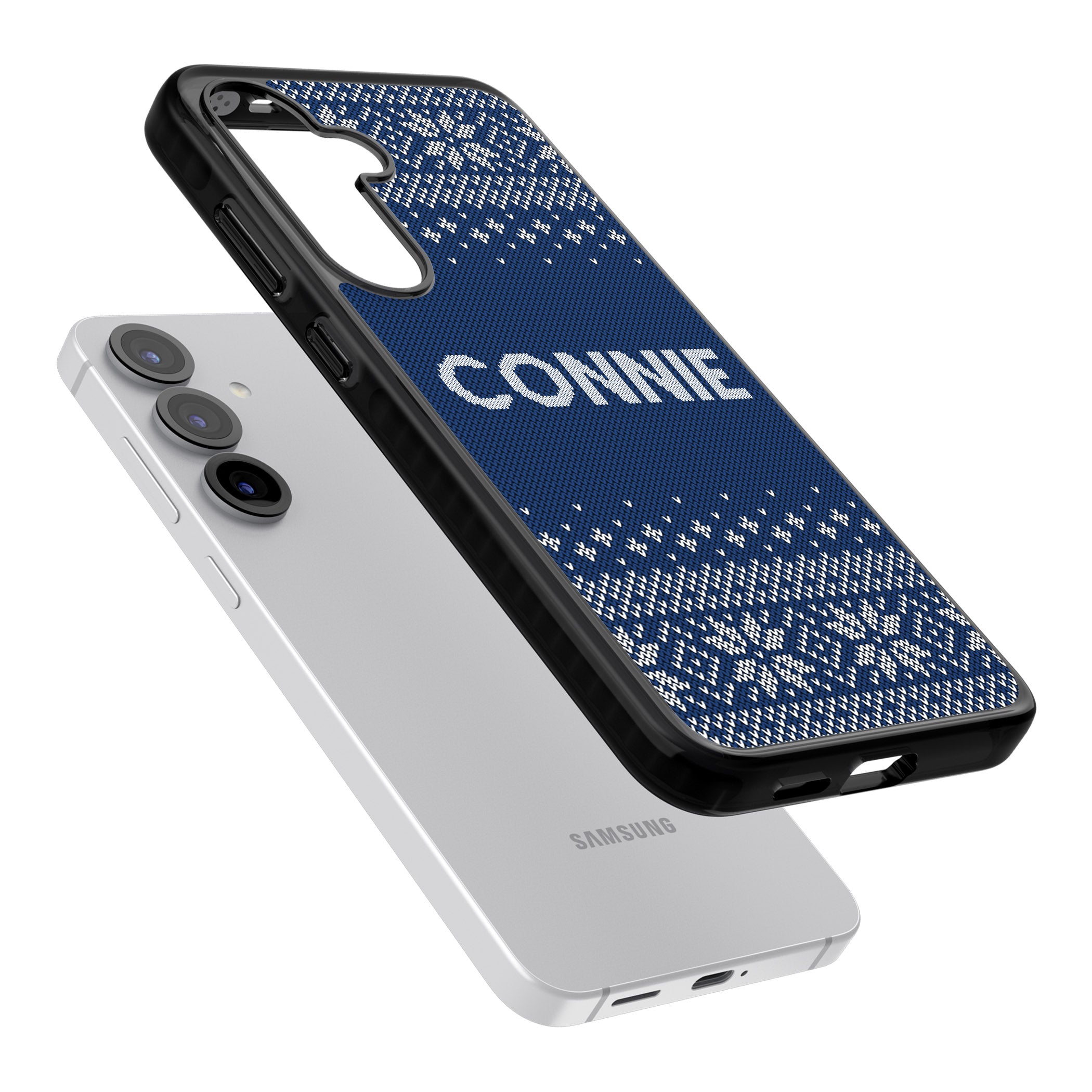 Personalised Blue Knitted Christmas