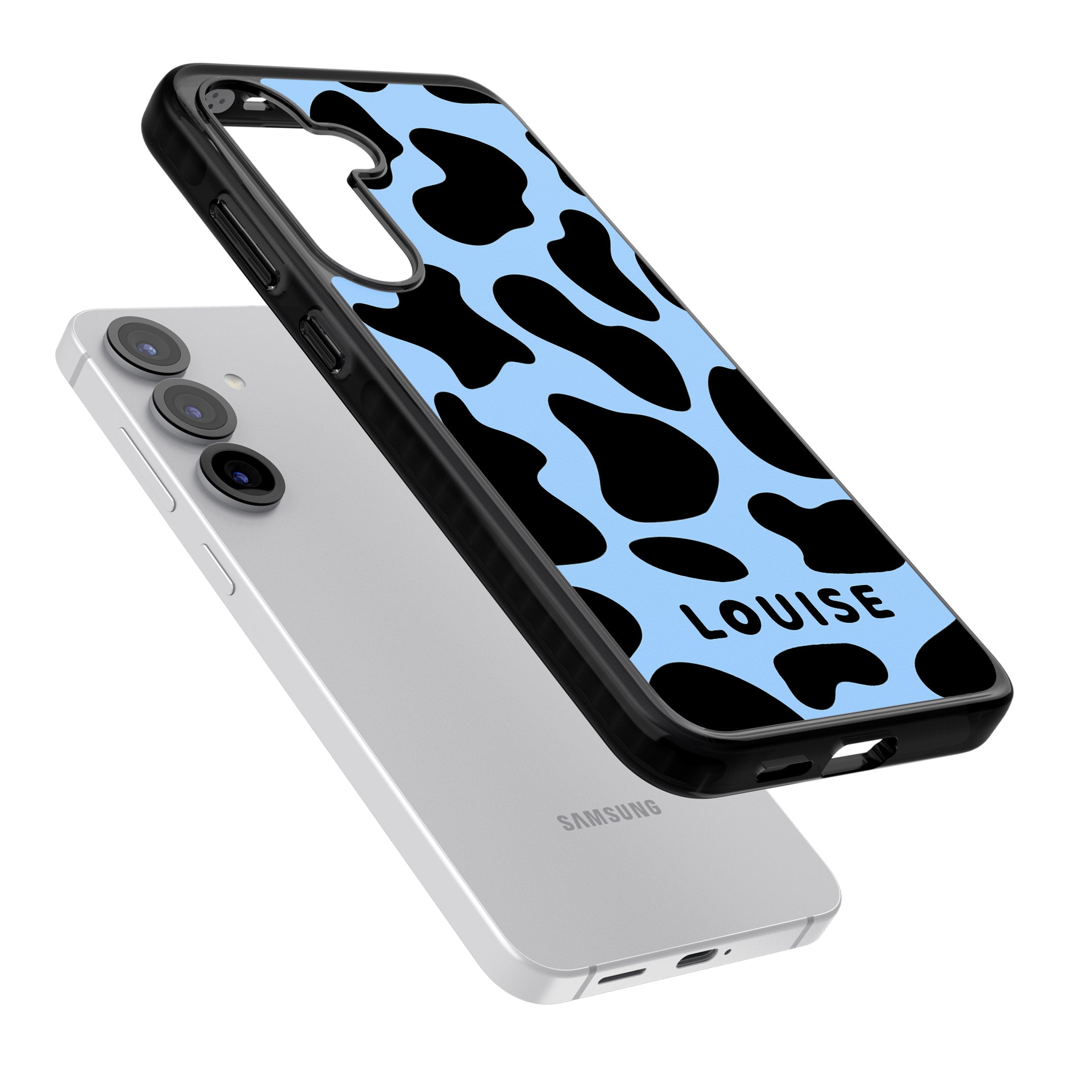 Personalised Blue And Black Cow Print