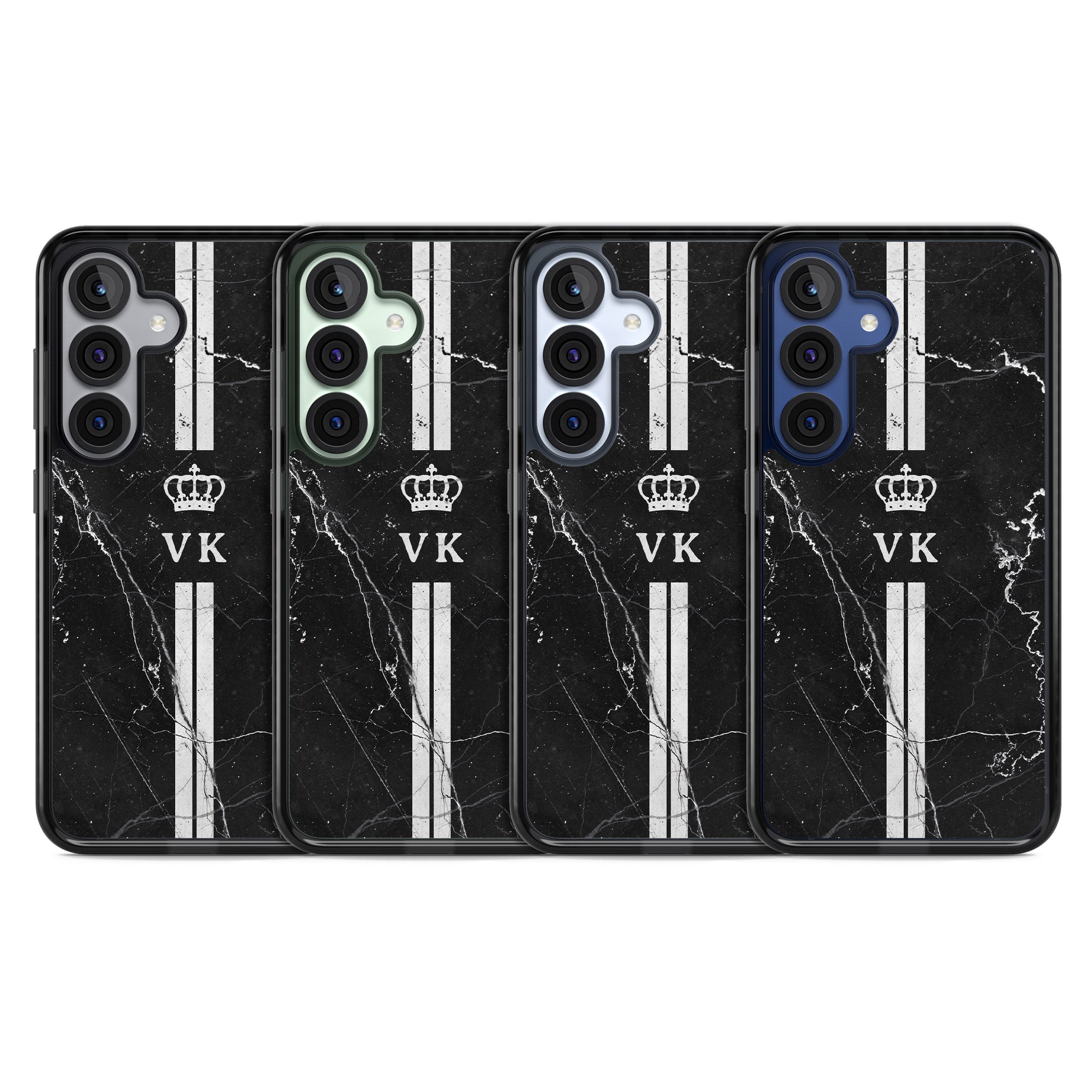 Personalised Black Marble Stripe Initials