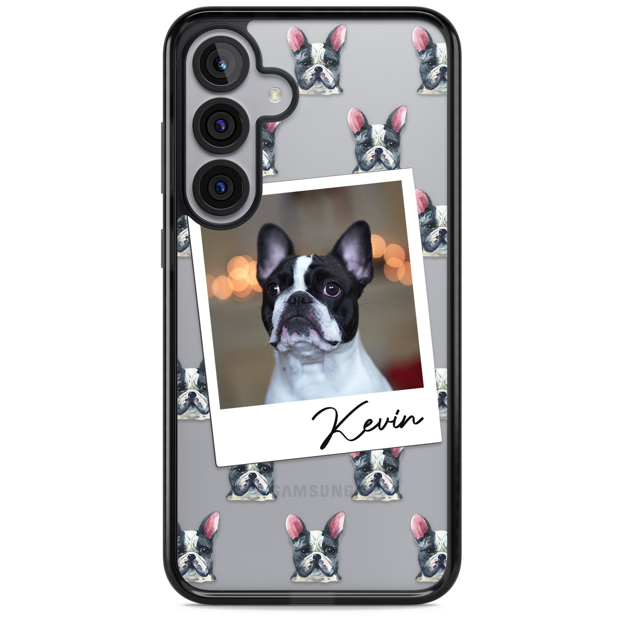 Personalised Black & White French Bulldog Instant Camera Photo