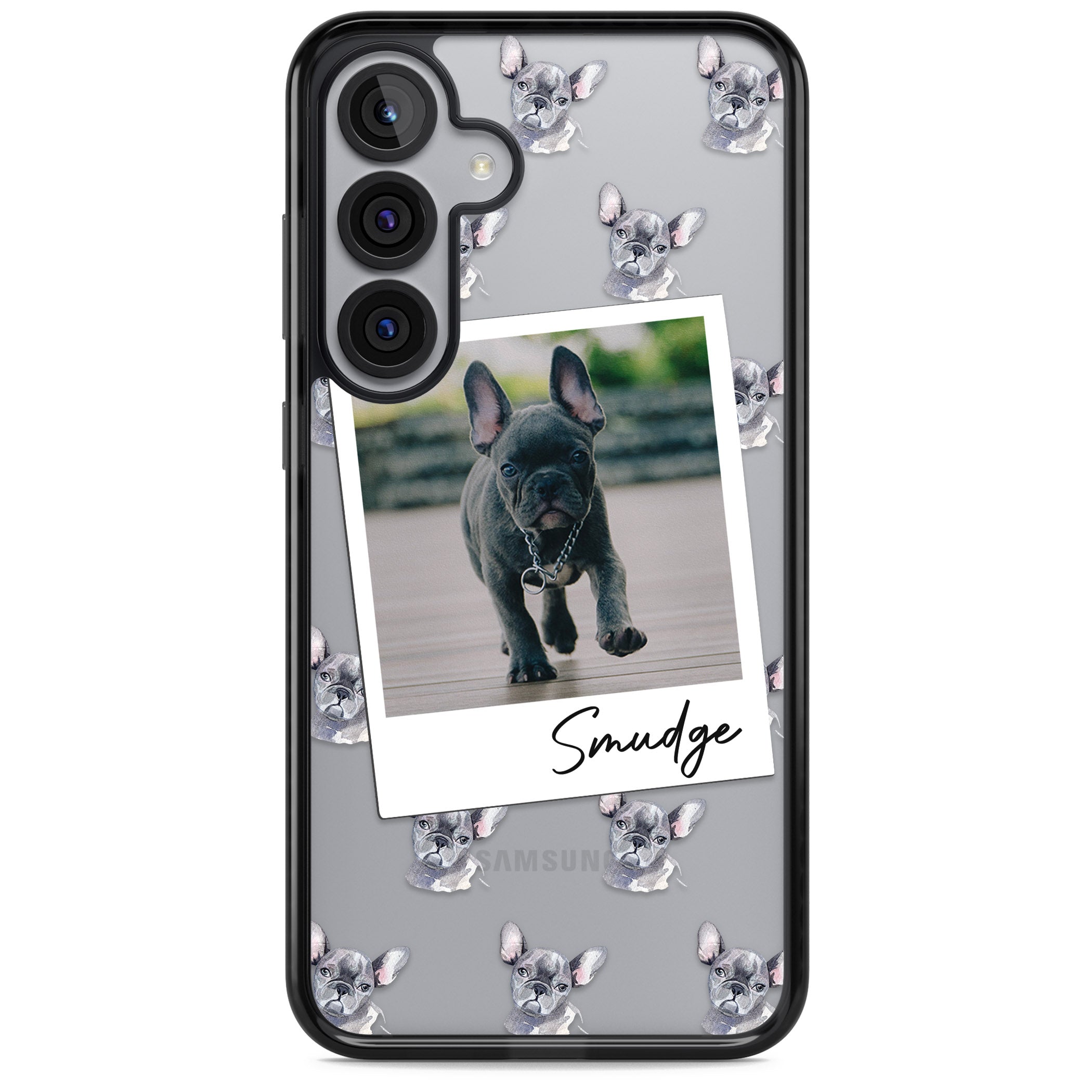 Personalised Grey French Bulldog Instant Camera Photo