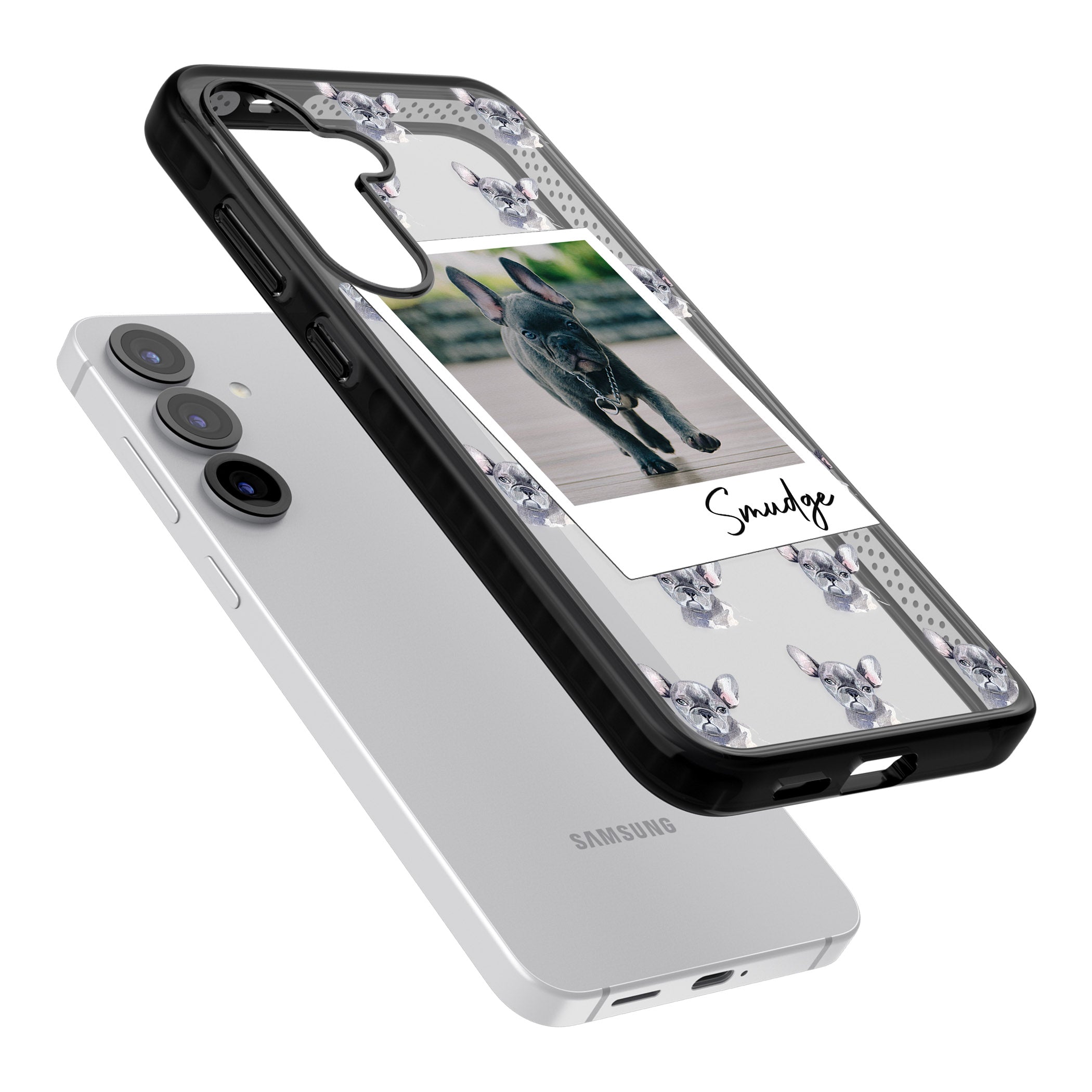 Personalised Grey French Bulldog Instant Camera Photo