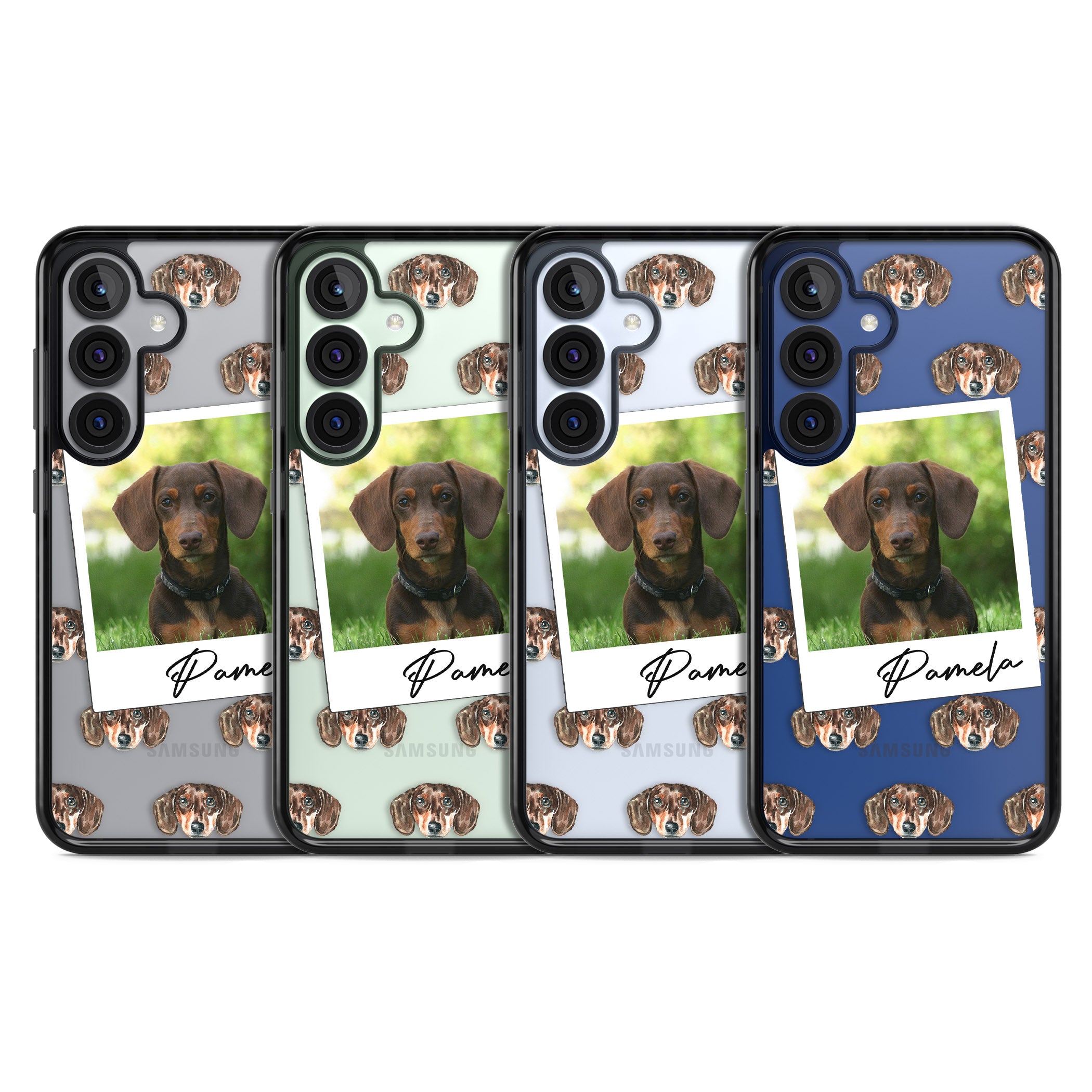 Personalised Brown Dachshund Instant Camera Photo
