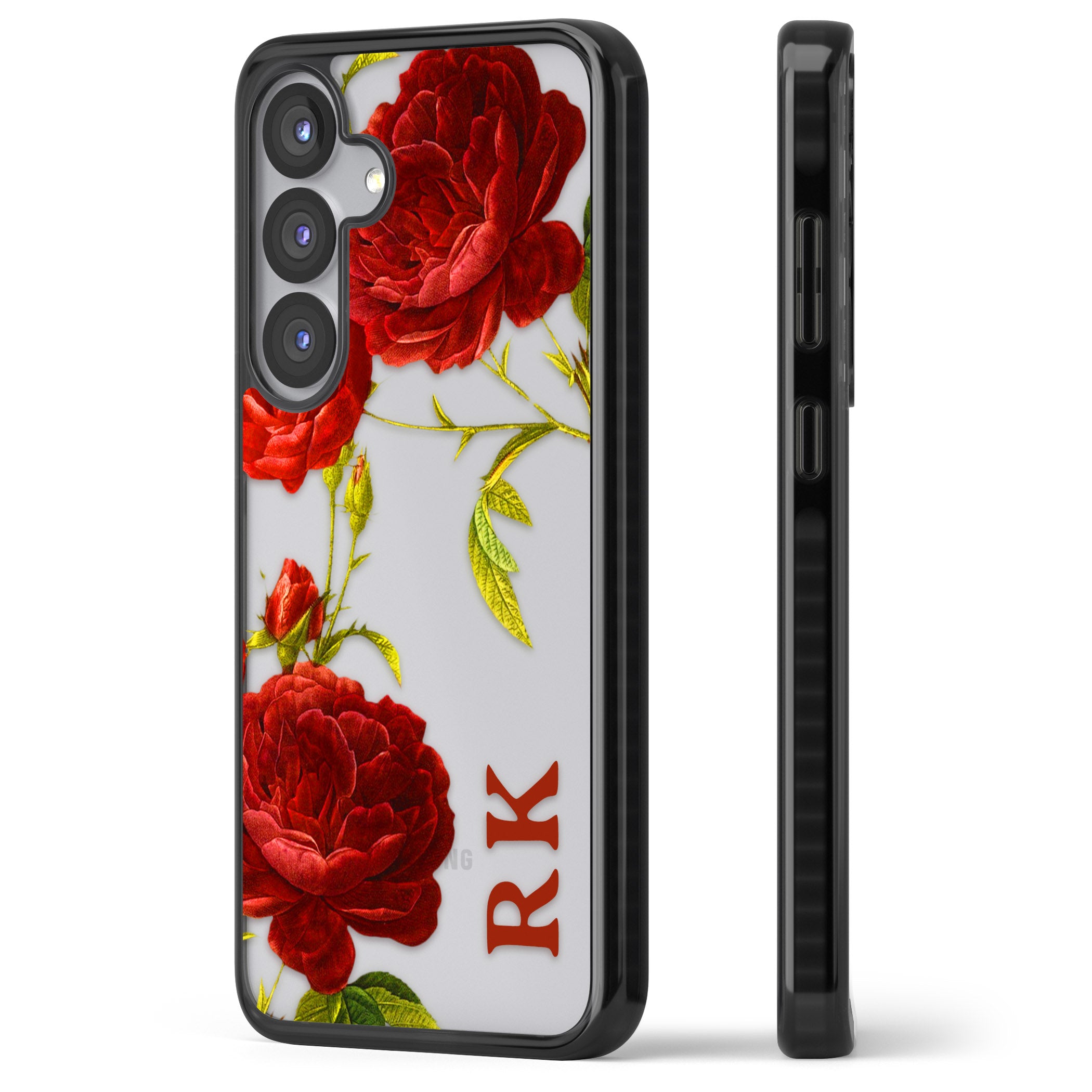 Personalised Vintage Floral Red Roses