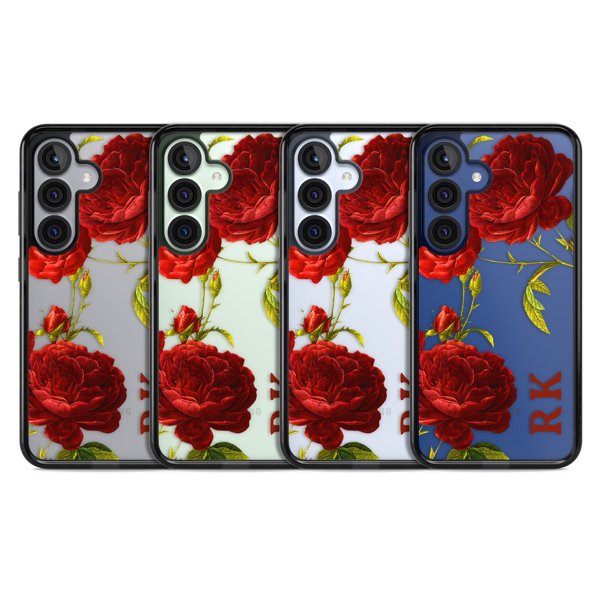 Personalised Vintage Floral Red Roses