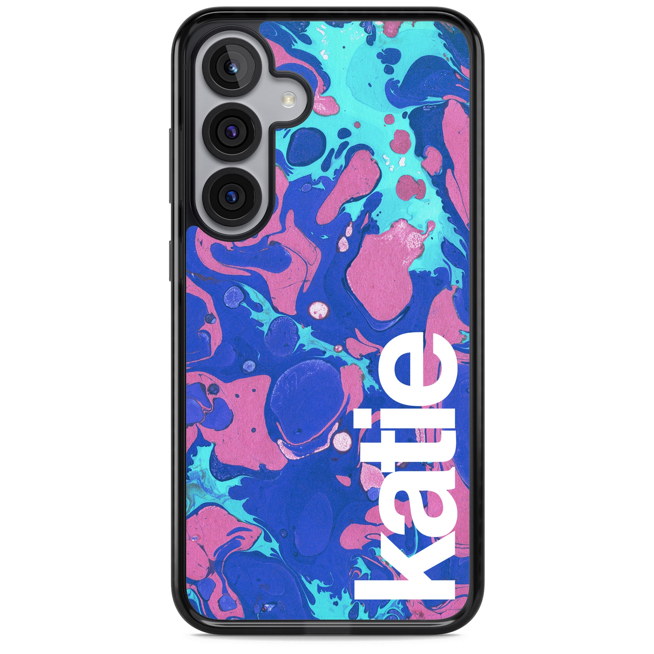 Personalised Navy & Turquoise Marbled