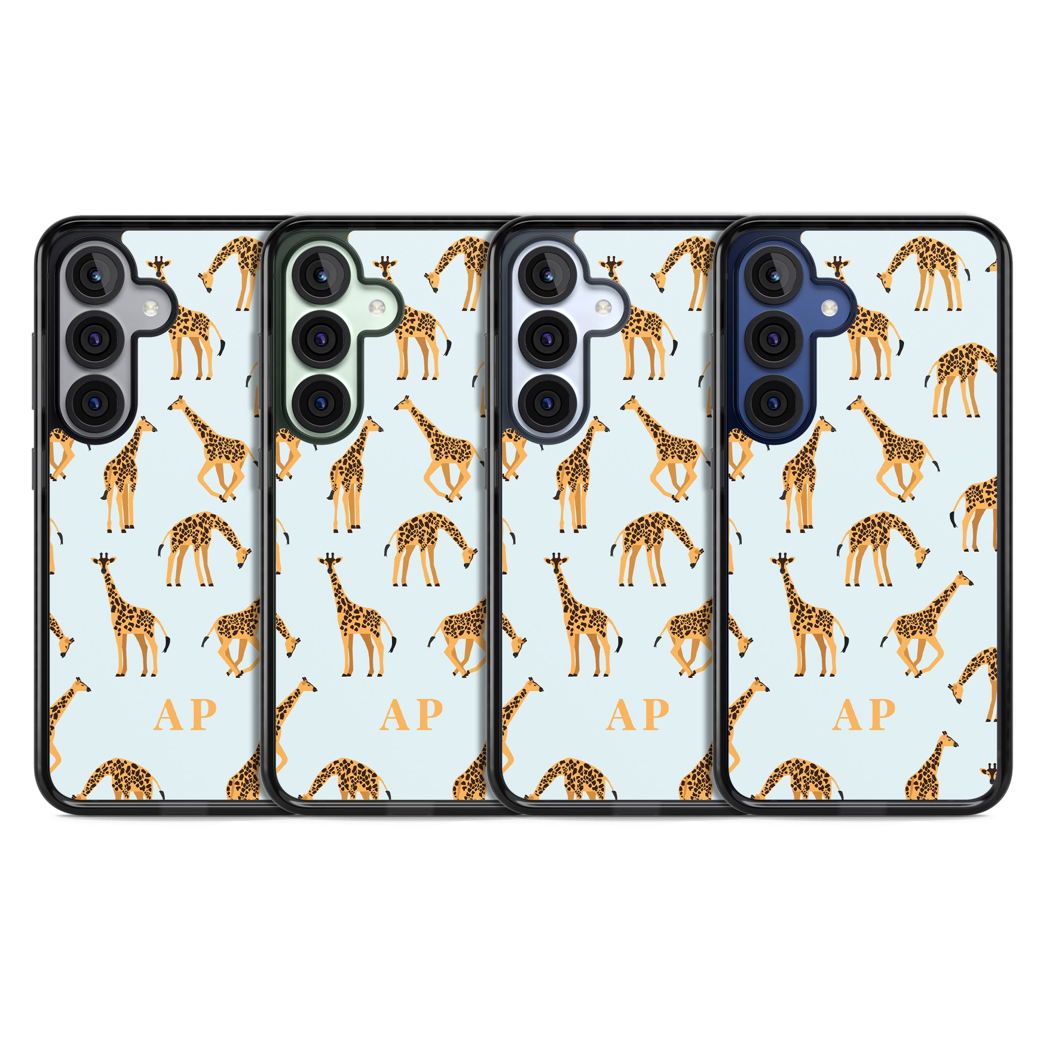 Personalised Safari Giraffe Pattern On Blue